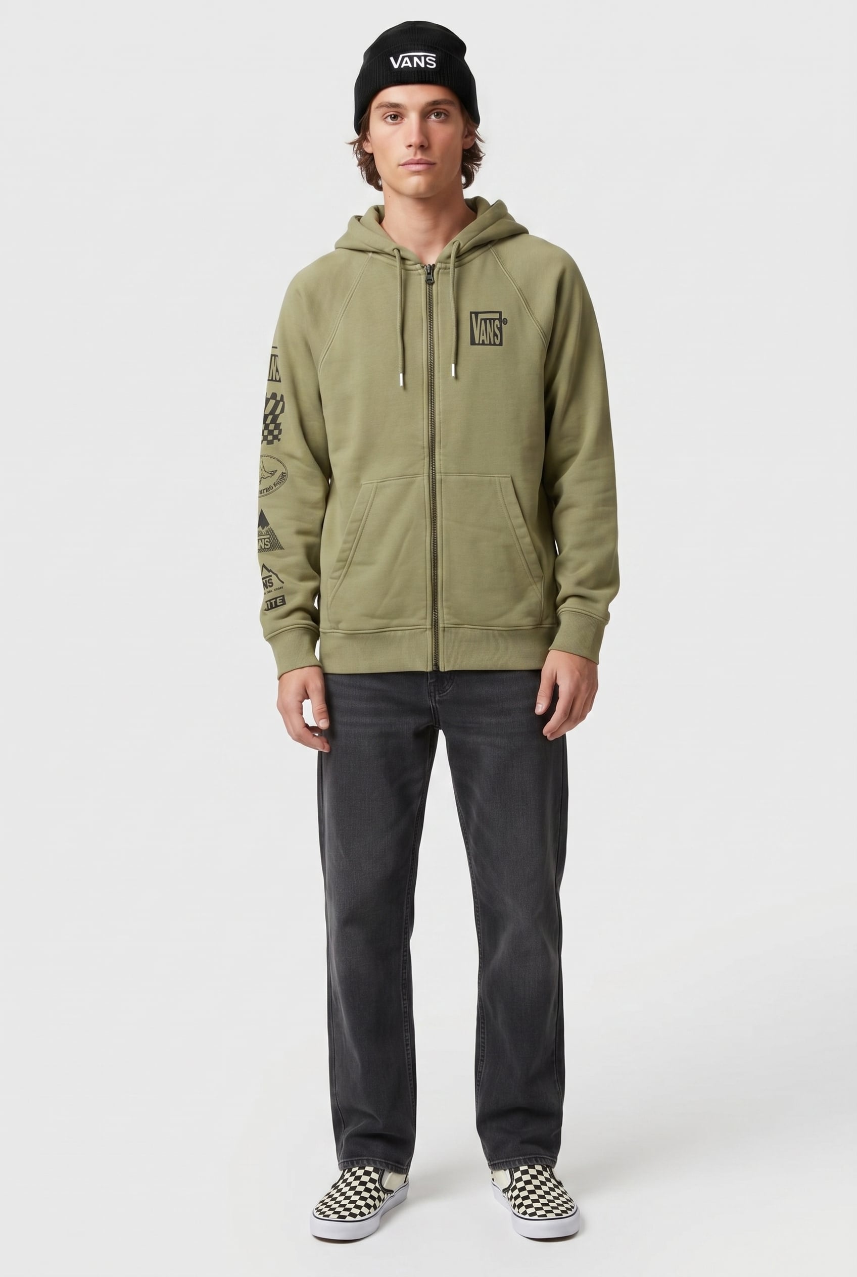 Vans Mte Teamteam Full Zip Loden Green Maat: L | Hoodies Outlet | Heren | Bruin