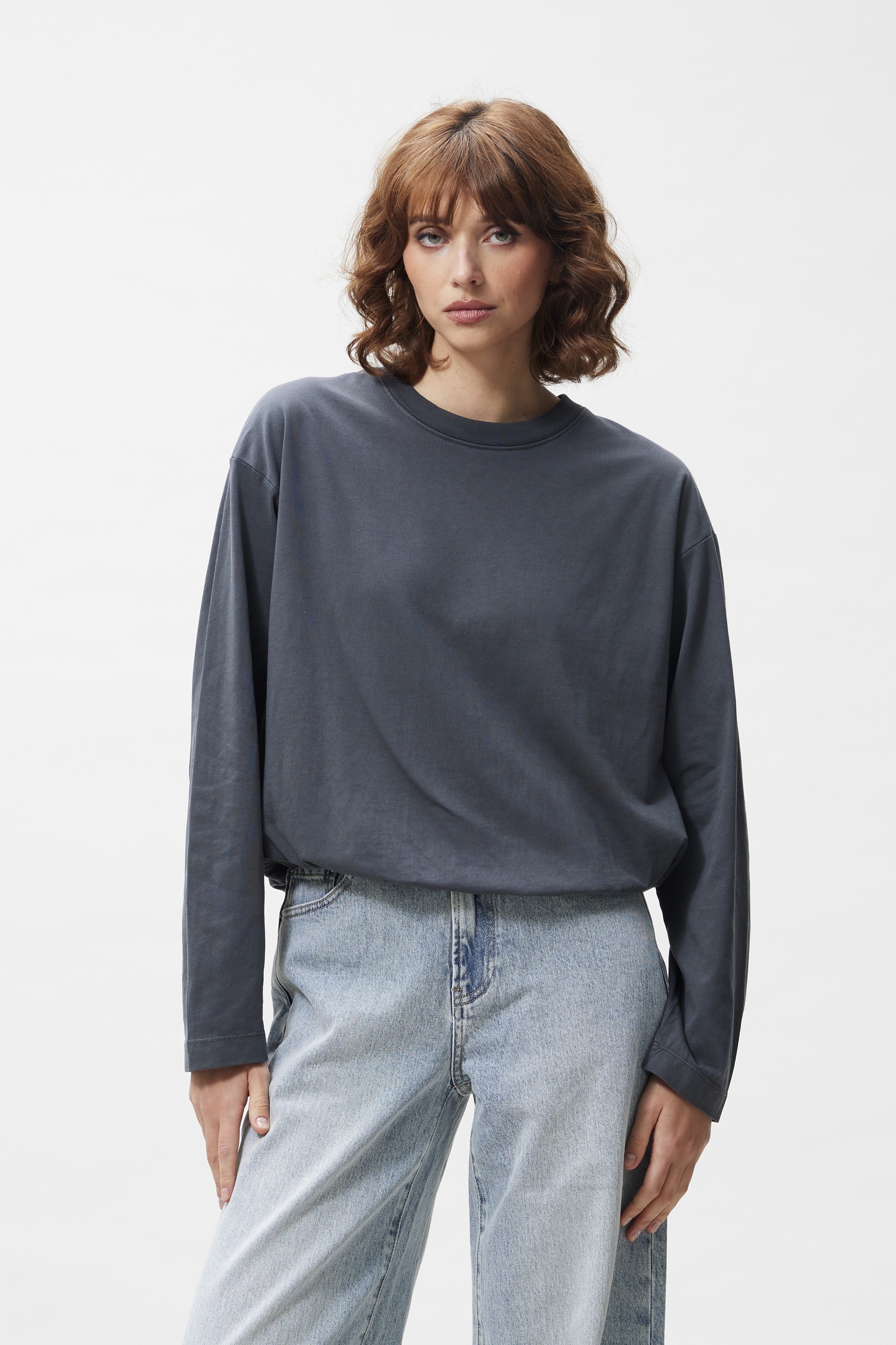 Catwalk Junkie Tuck In Long Sleeve Carbon Maat: 34 | Longsleeves Outlet | Dames | Grijs