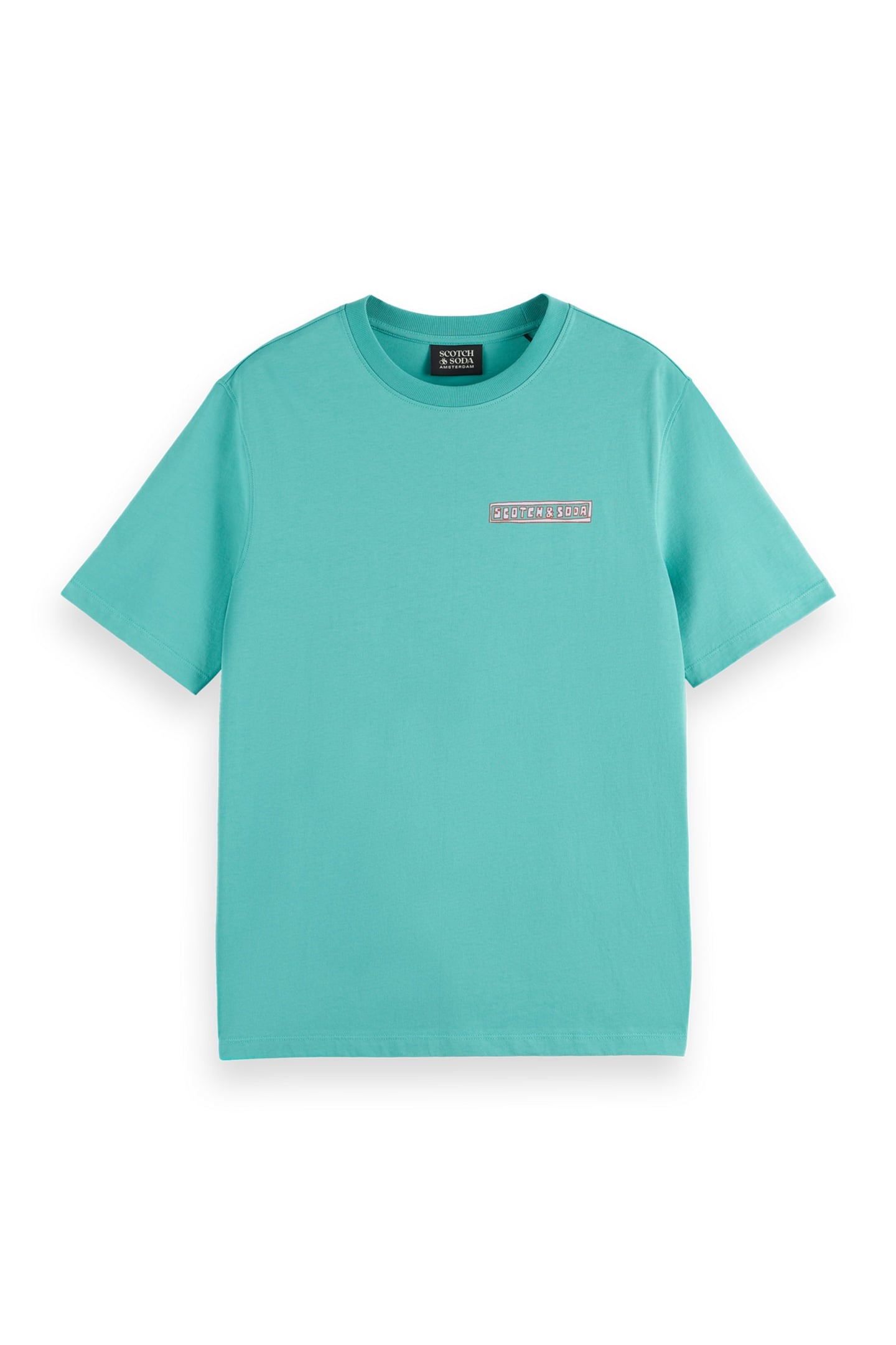 Scotch & Soda Regular-fit Front And Back Artwork T-shirt Agate Green Maat: S | T-shirts met Print Outlet | Heren | Groen