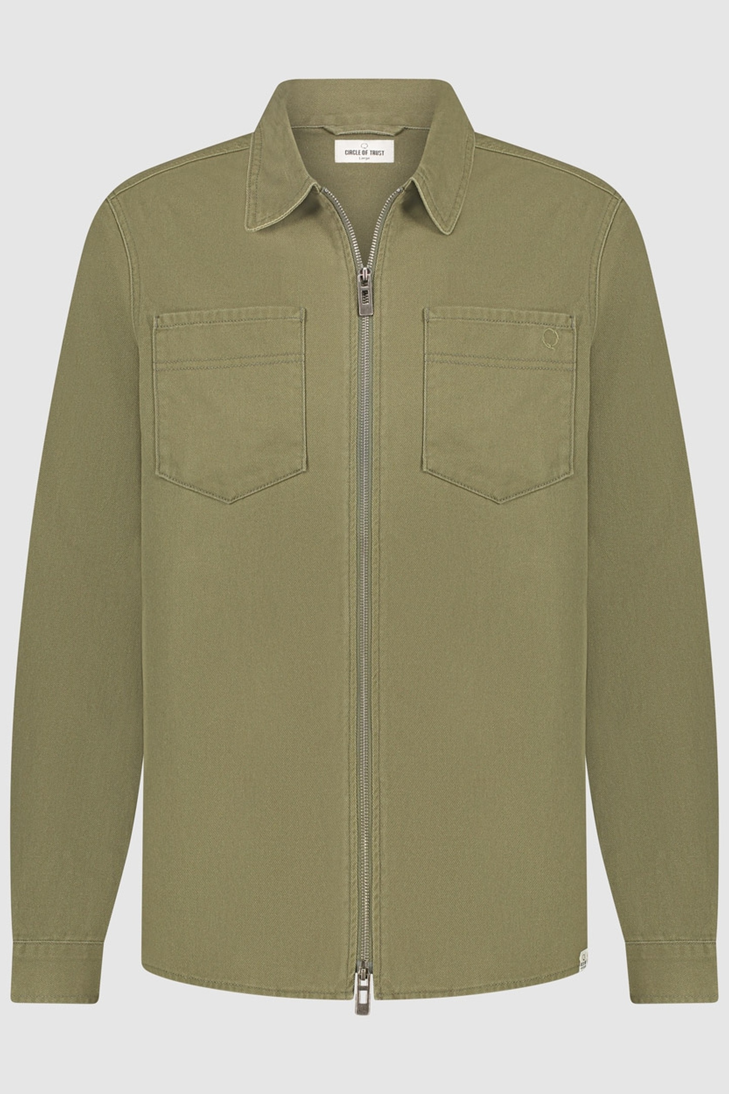 Circle of Trust Liam Overshirt Olive Leaf Maat: XS | Longsleeves Outlet | Heren | Bruin