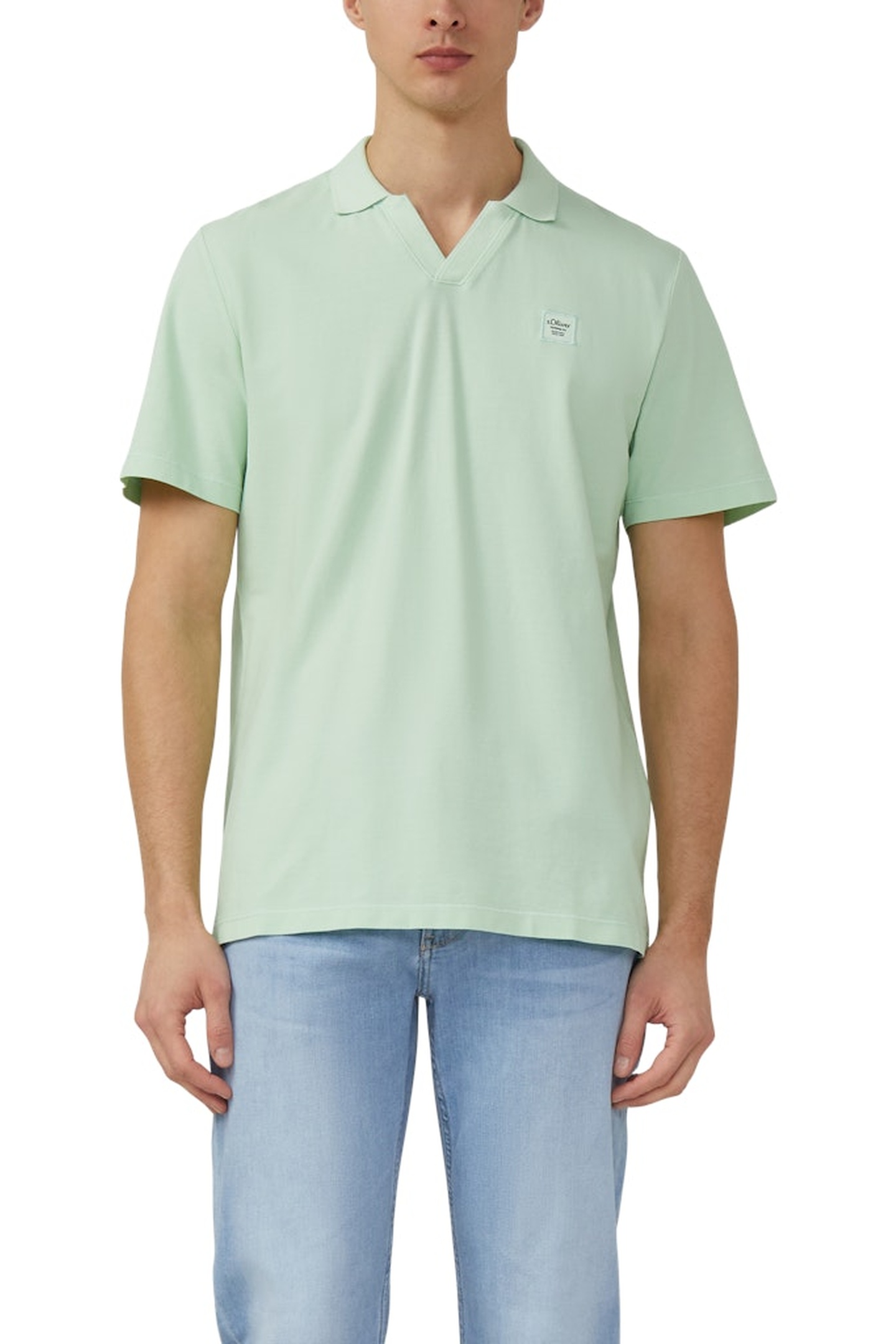 s.Oliver Poloshirts Light Green Maat: M | Poloshirts Outlet | Heren | Groen