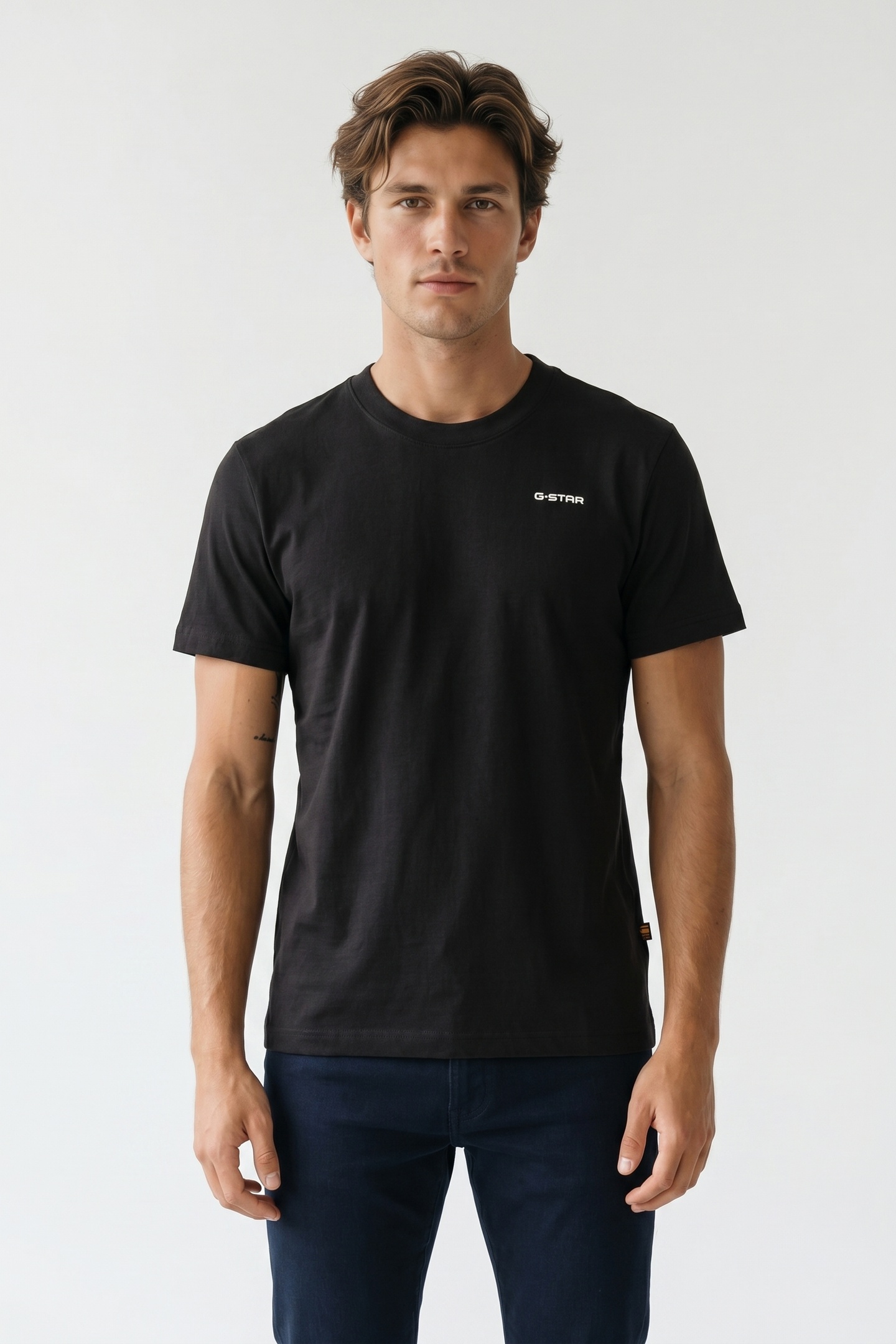 G-Star Chest Logo R T Dk Black Maat: S | Basic T-Shirts Outlet | Heren | Zwart
