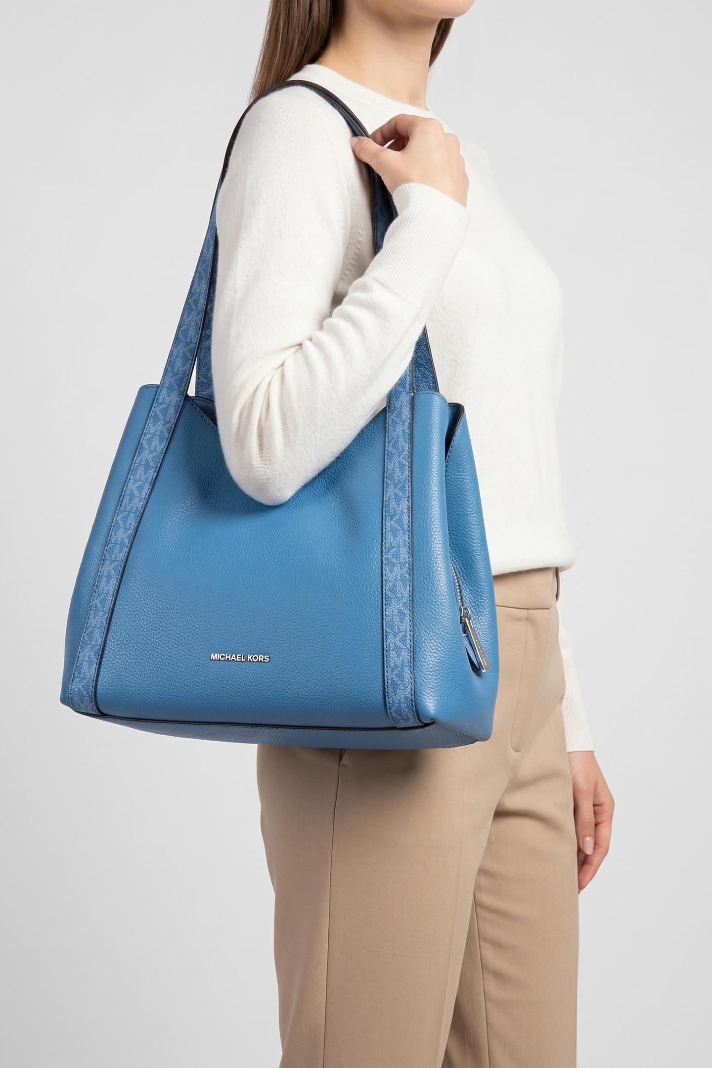 Michael Kors Large Shoulder Tote Bag Heritge Blue Maat: OS | Handtassen Outlet | Dames | Blauw