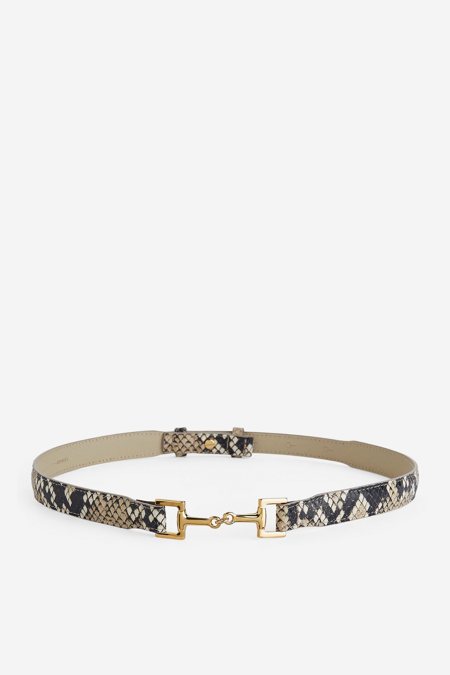 ARKET Kayla Belt Snake Brown Maat: S | Riemen Outlet | Dames | Beige