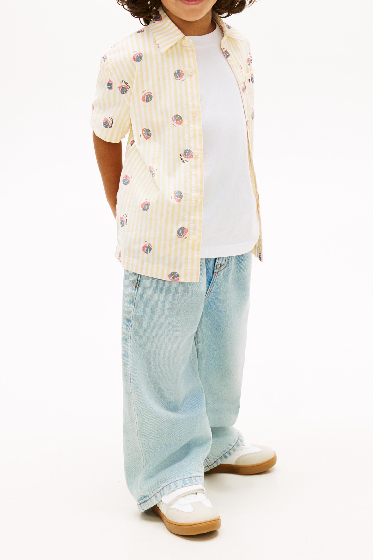 Tommy Hilfiger Boys Flex Ithaca Aop Shirt Yellow Dahlia Stripe Maat: 4 | Overhemden Outlet | kids | Geel