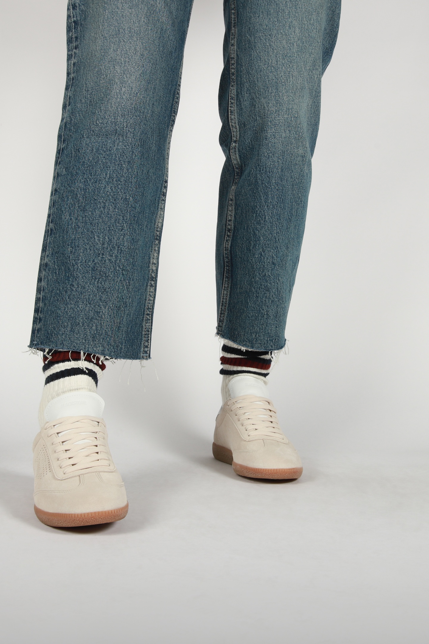 Blackstone Lime Wren Perf Lamb Maat: 42 | Sneakers Outlet | Dames | Beige