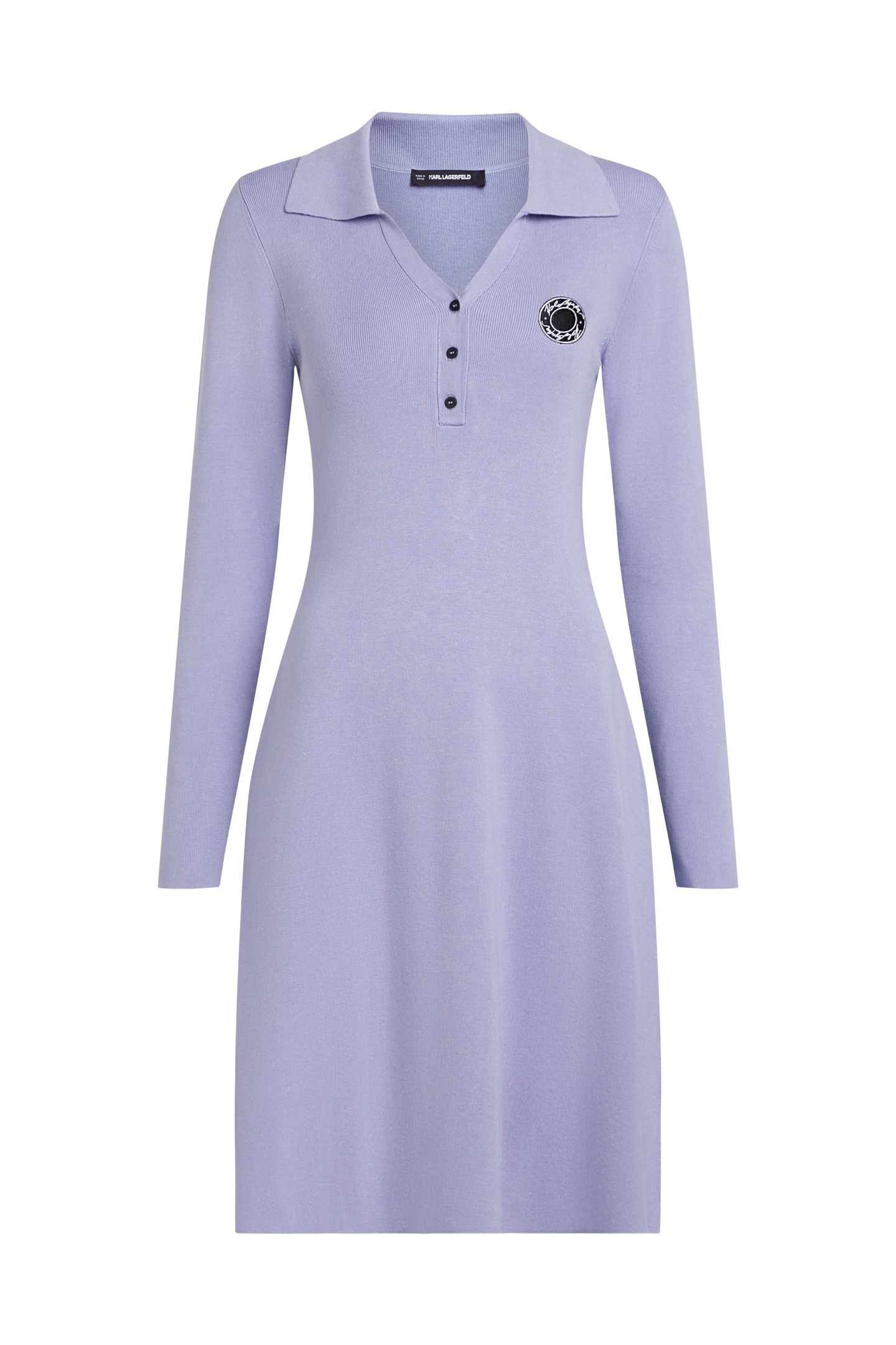 Karl Lagerfeld Polo Knit Dress Sweet Lavender Maat: M | Blousejurken Outlet | Dames