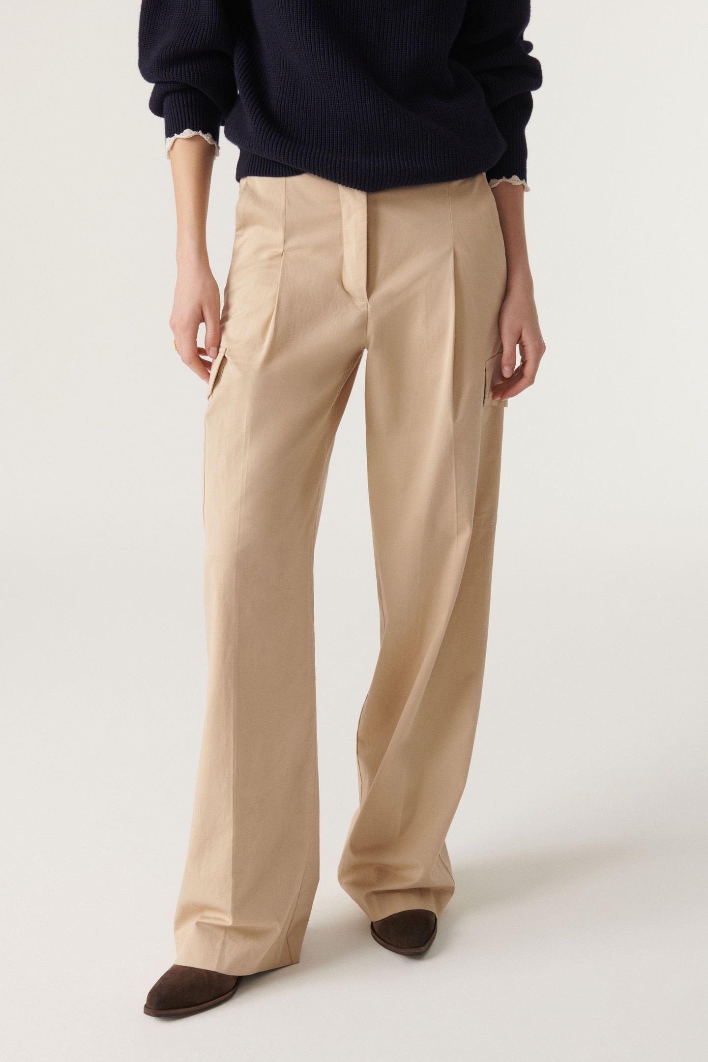 BA&SH Pantalon Vara Beige Maat: L | Cargobroeken Outlet | Dames | Beige