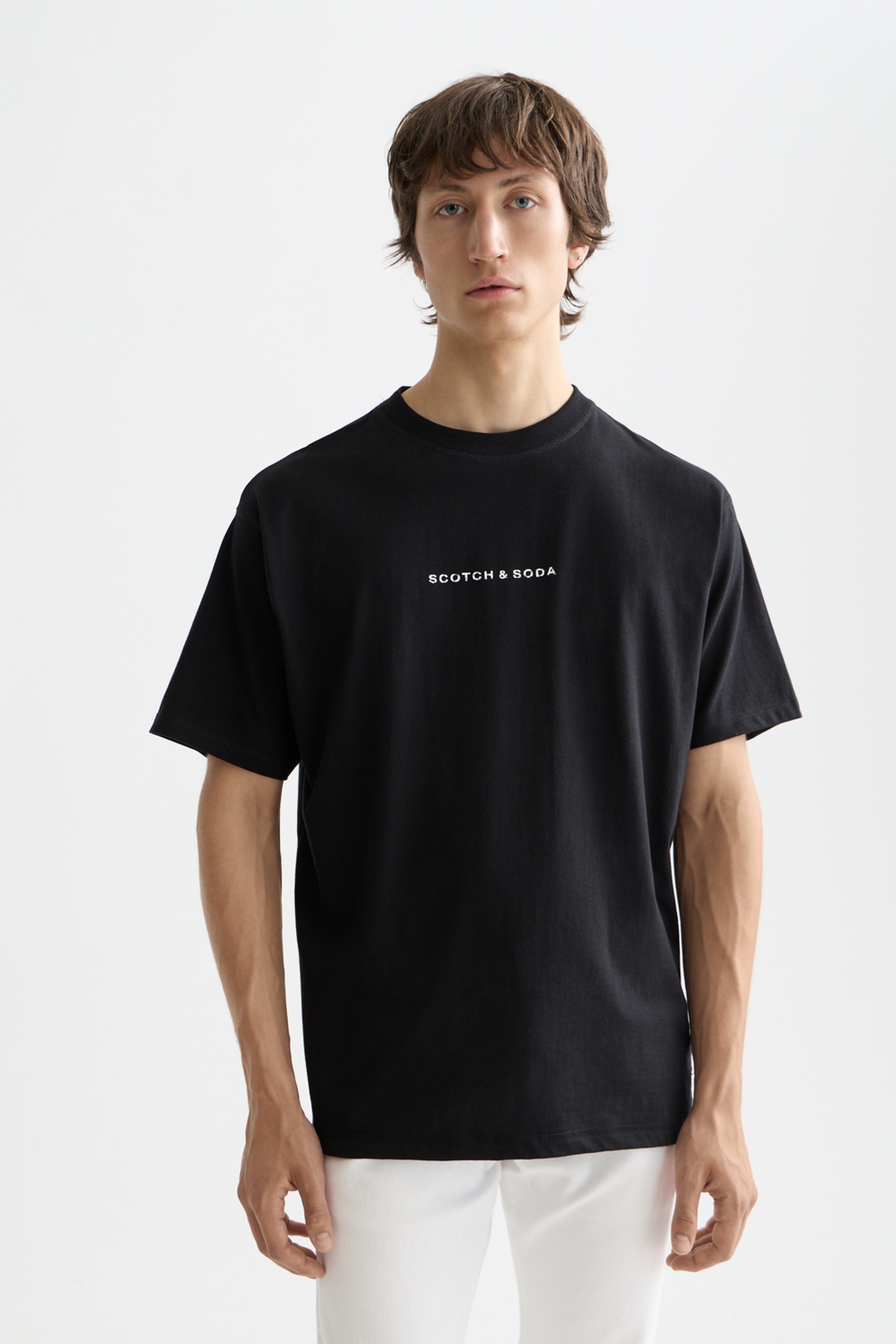 Scotch & Soda Logo Front Chest T-shirt Black Talla: L | Camisetas Básicas Outlet | Hombre | Negro