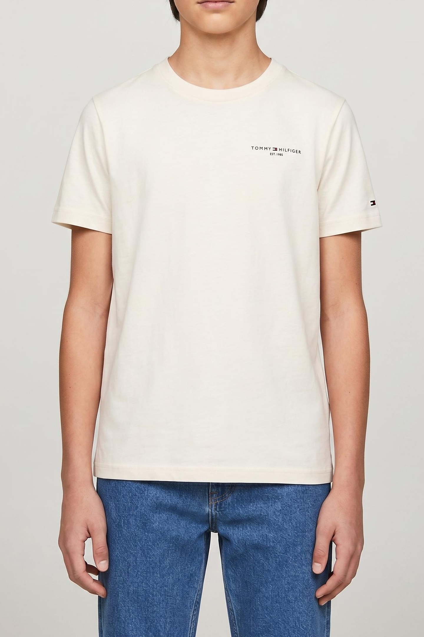 Tommy Hilfiger Unisex Mini T-shirt Ancient White Maat: 16 | T-Shirts Outlet | Unisex | Wit