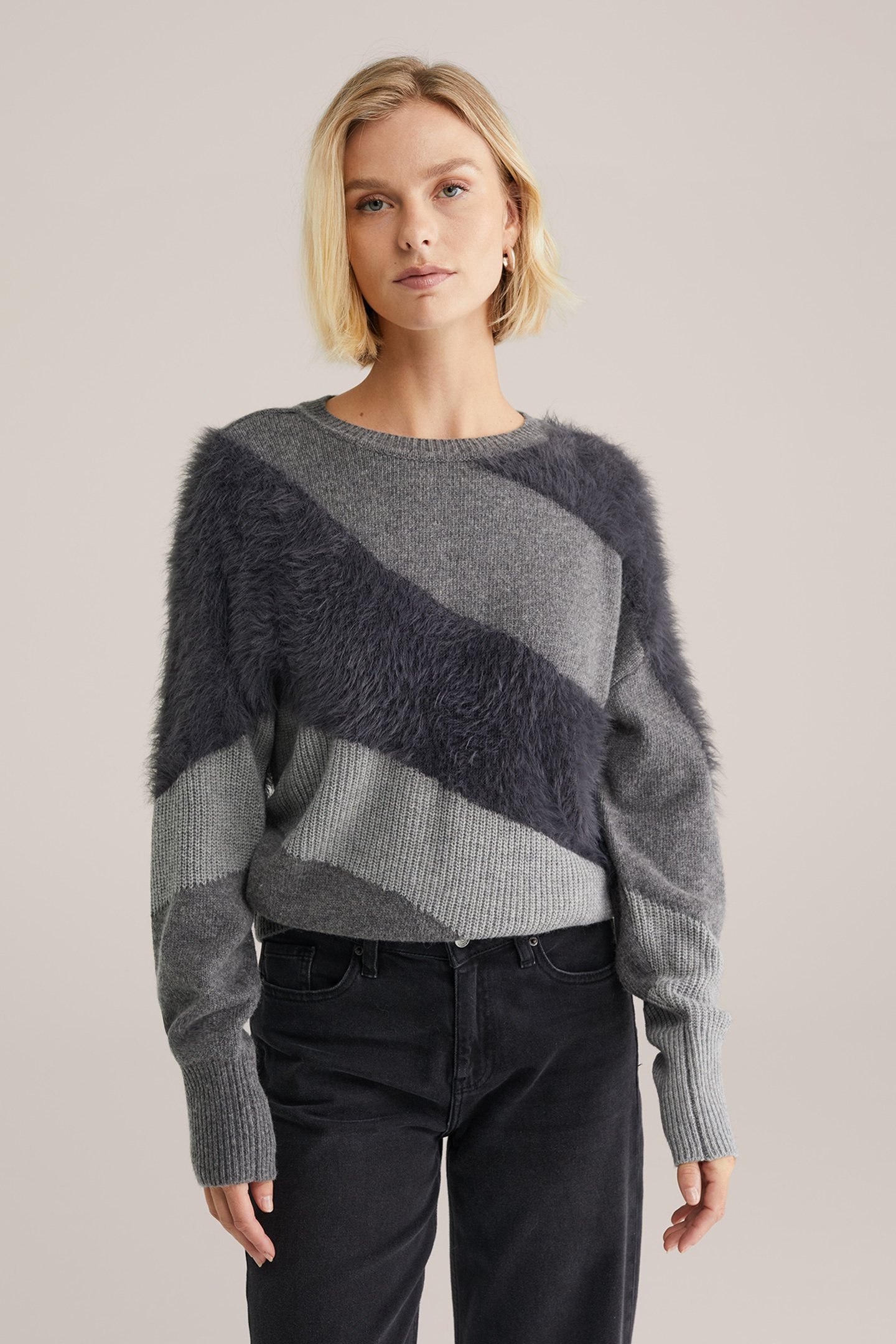 We Fashion Knitted Pullover Grey Maat: XL | Sweaters Outlet | Dames | Grijs