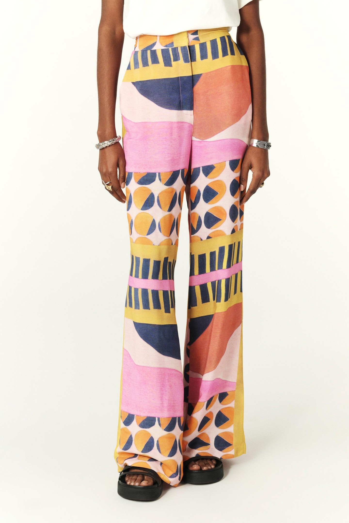 BA&SH Pantalon Mallory Rose Maat: 40 | Wijde Broeken Outlet | Dames | Oranje