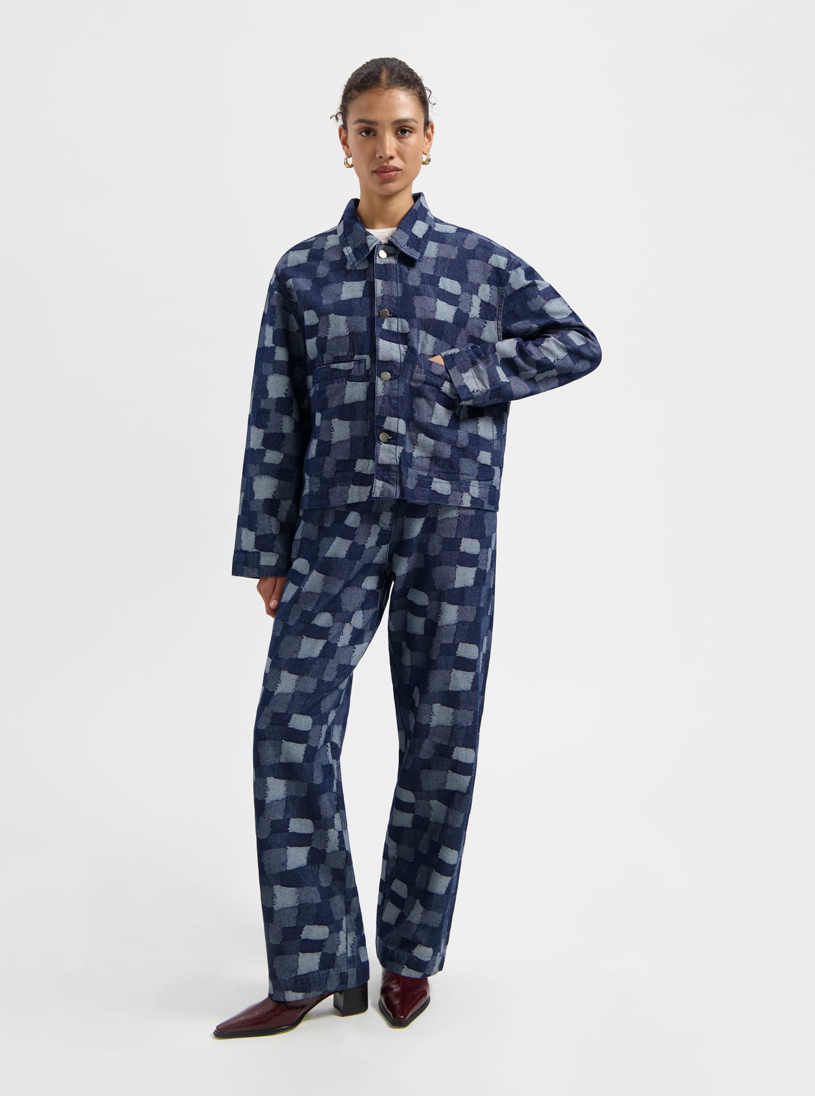 We Are Labels Nous Sommes Labels – Vinnie Patchwork Jacket Blue Maat: L | Spijkerjassen Outlet | Dames | Blauw