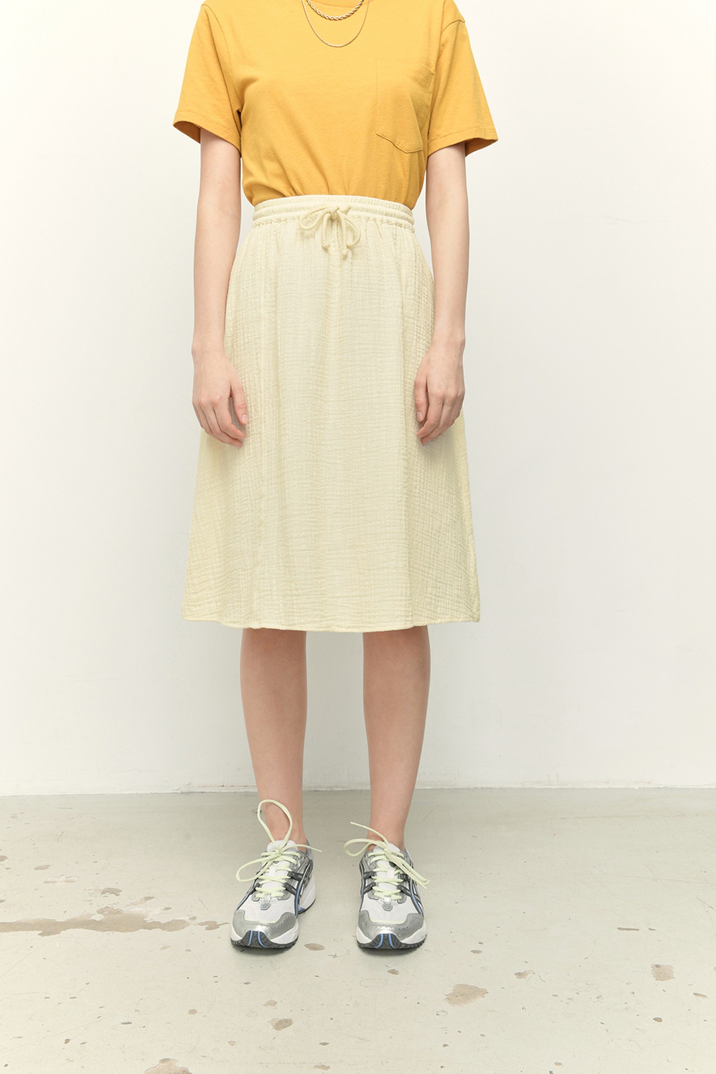 American Vintage Oyobay Skirt Ecru Maat: S | Midi Rokken Outlet | Dames | Ecru