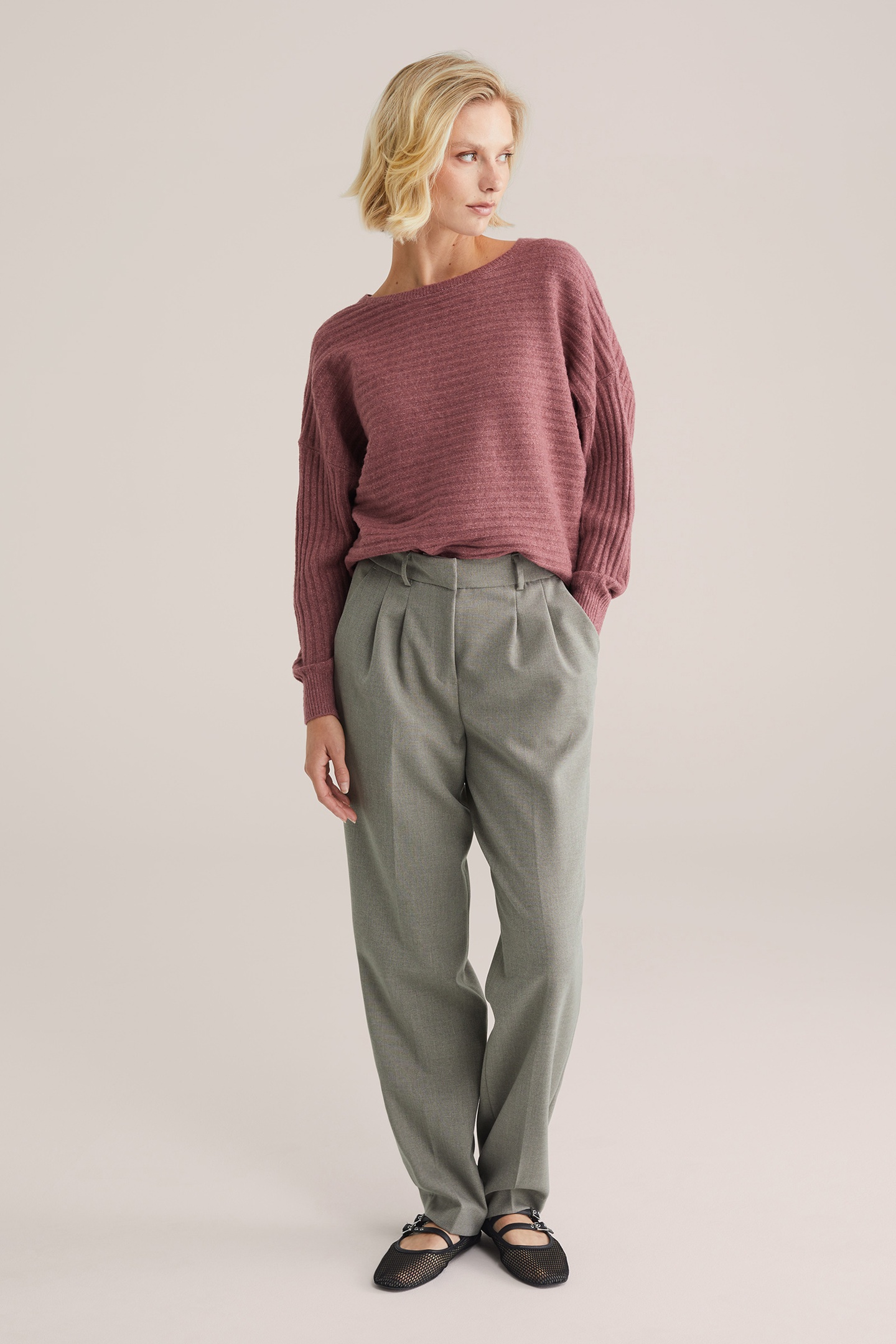 We Fashion Knitted Pullover Light Red Maat: L | Sweaters Outlet | Dames | Rood