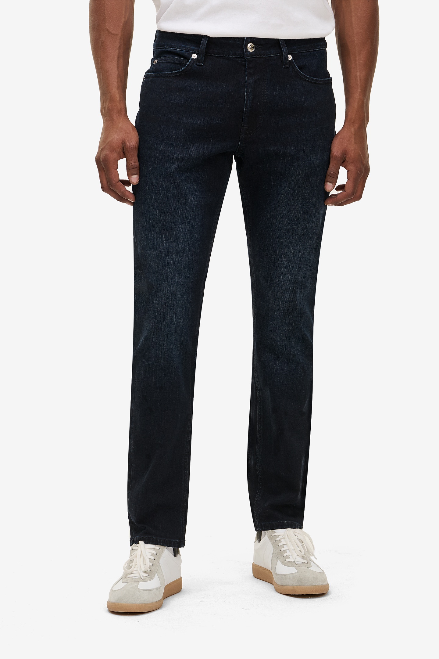 No Label Yamane Midweight Cotton Stretch Dark Blue Black Maat: W31L34 | Slim Jeans Outlet | Heren | Blauw