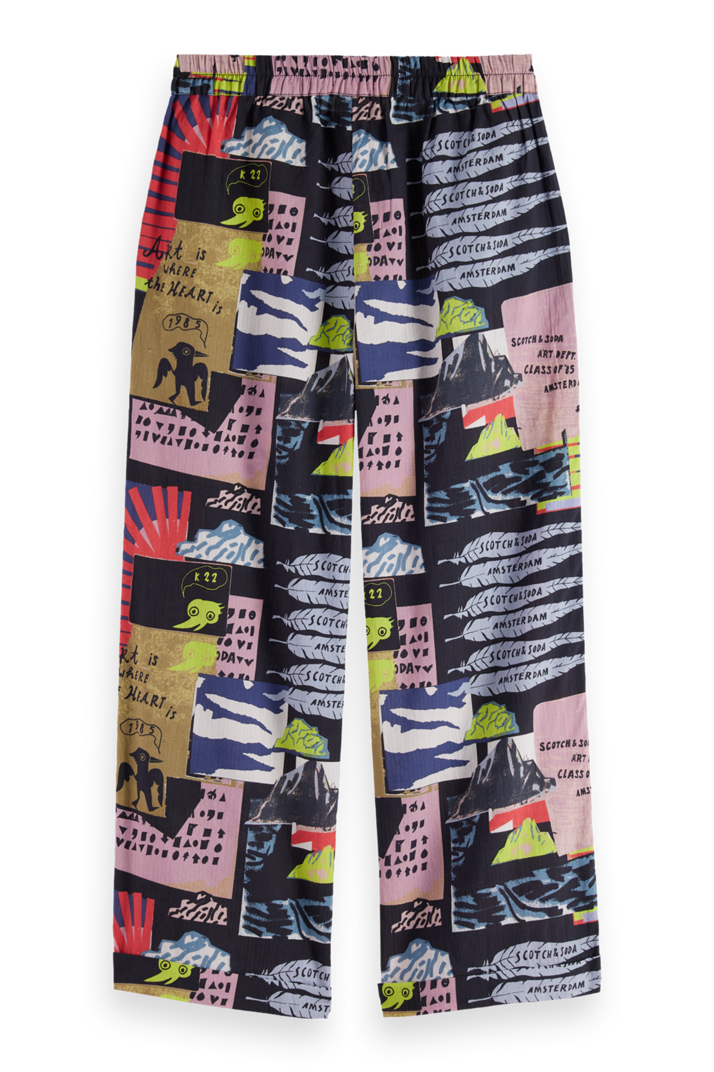 Scotch & Soda Girls All-over Printed Seersucker Pants Art Dept Collage Ant Taille: 6 | Pantalons Outlet | kids