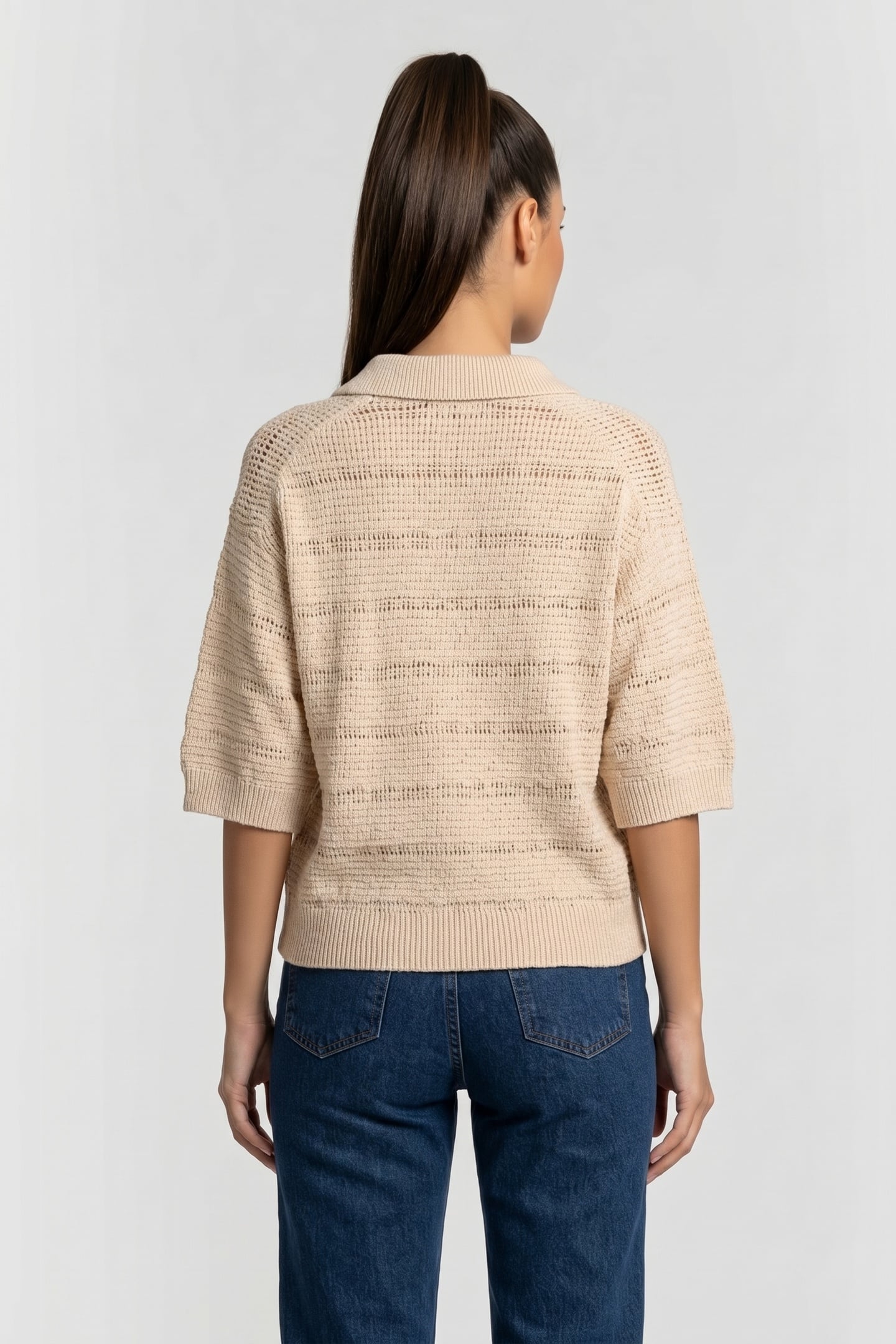 Alchemist Polo Dalia Wool White Maat: XS | Sweaters Outlet | Dames | Beige