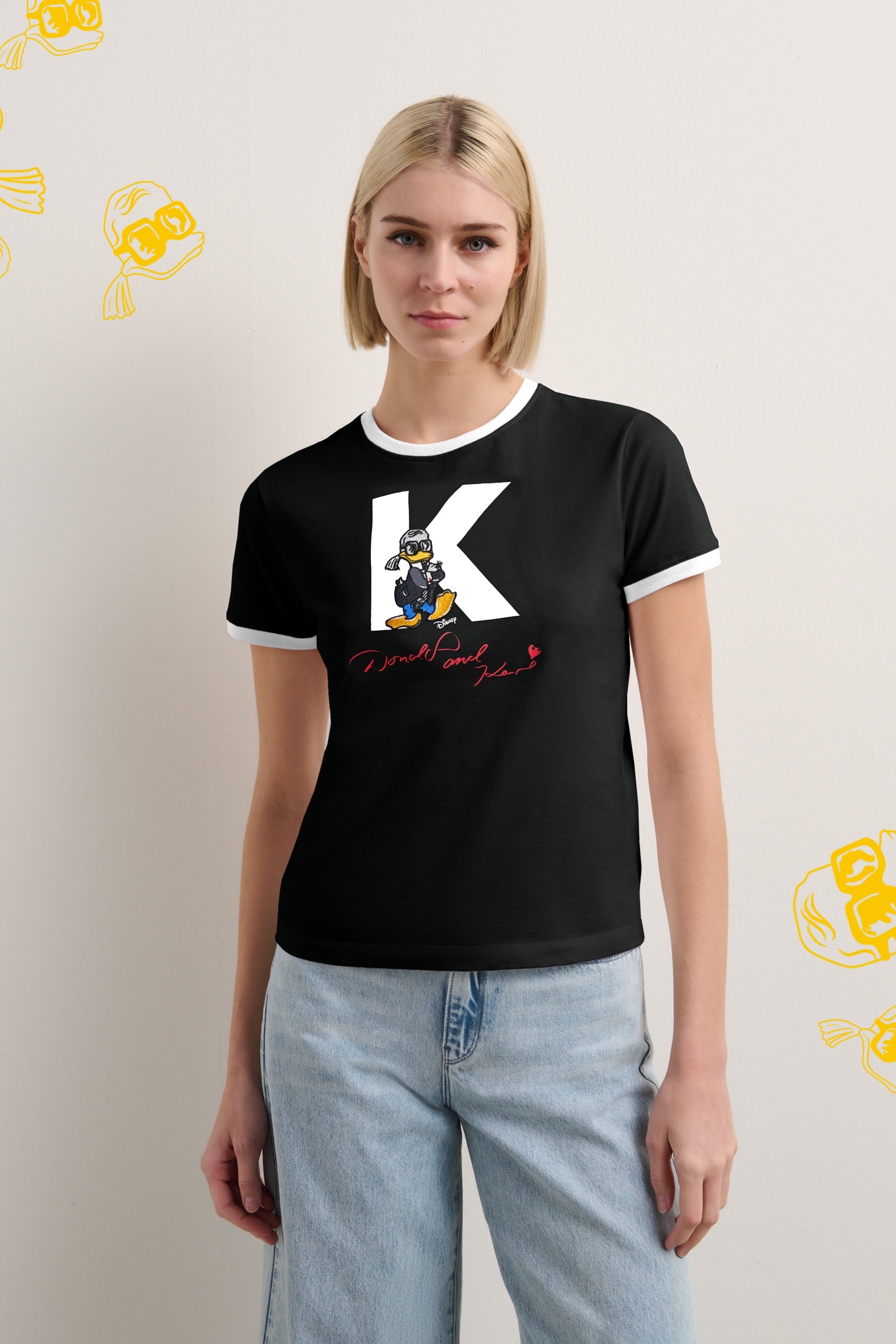Karl Lagerfeld Disney Petite T-shirt Black Maat: XS | Tops Outlet | Dames | Zwart
