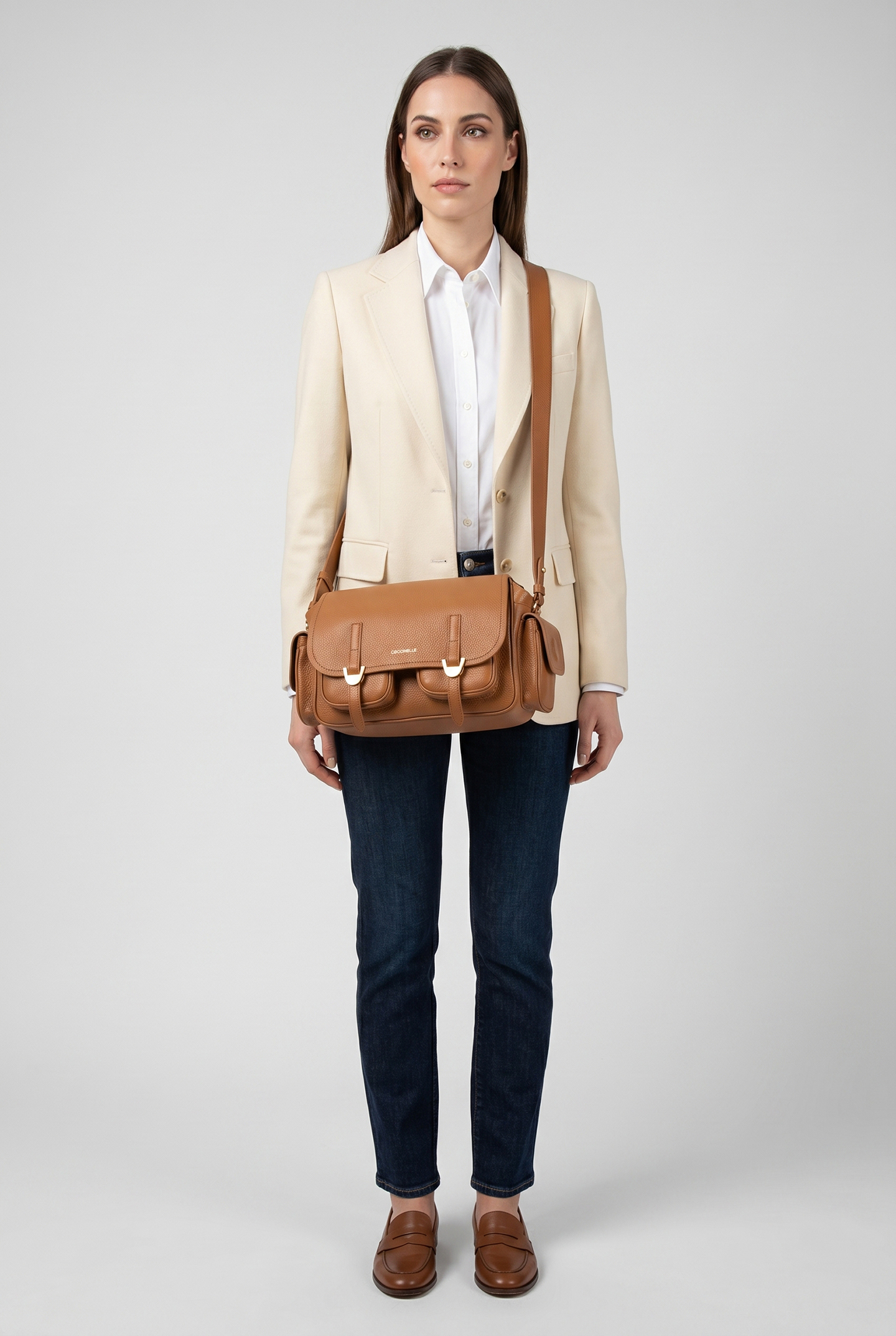 Coccinelle campus Cuir Maat: OS | Schoudertassen Outlet | Dames | Bruin