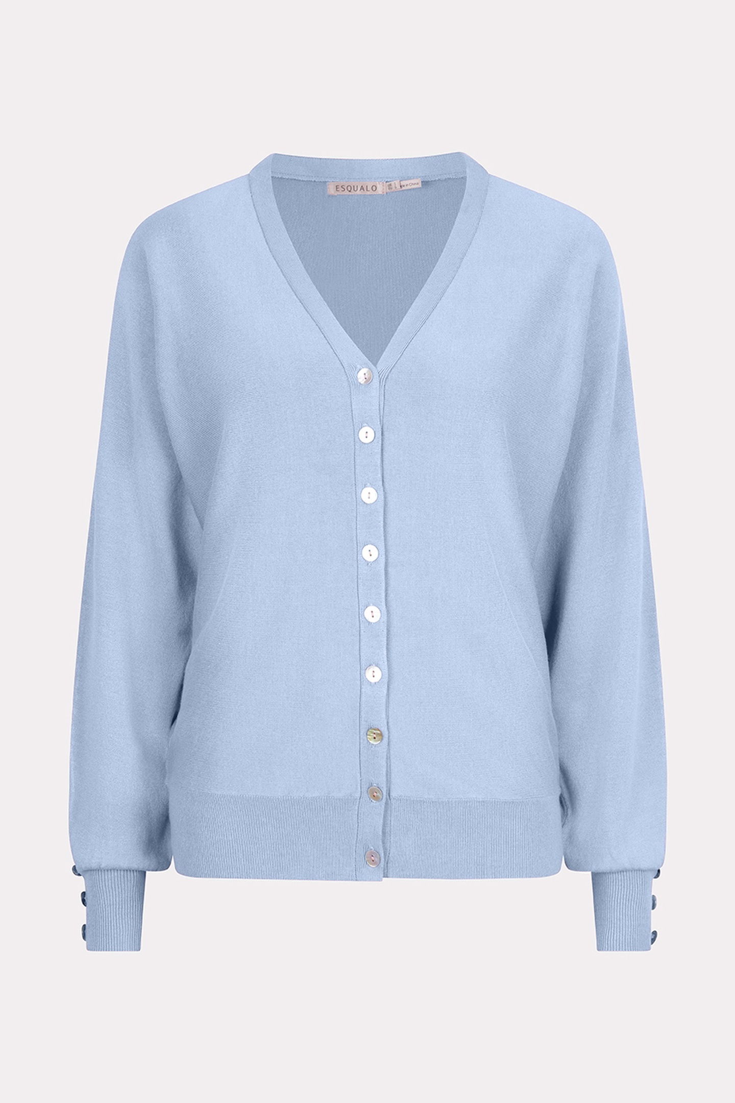 EsQualo Cardigan Batwing Basic Knit Sky Blue Maat: XS | Lichte Jassen Outlet | Dames | Blauw