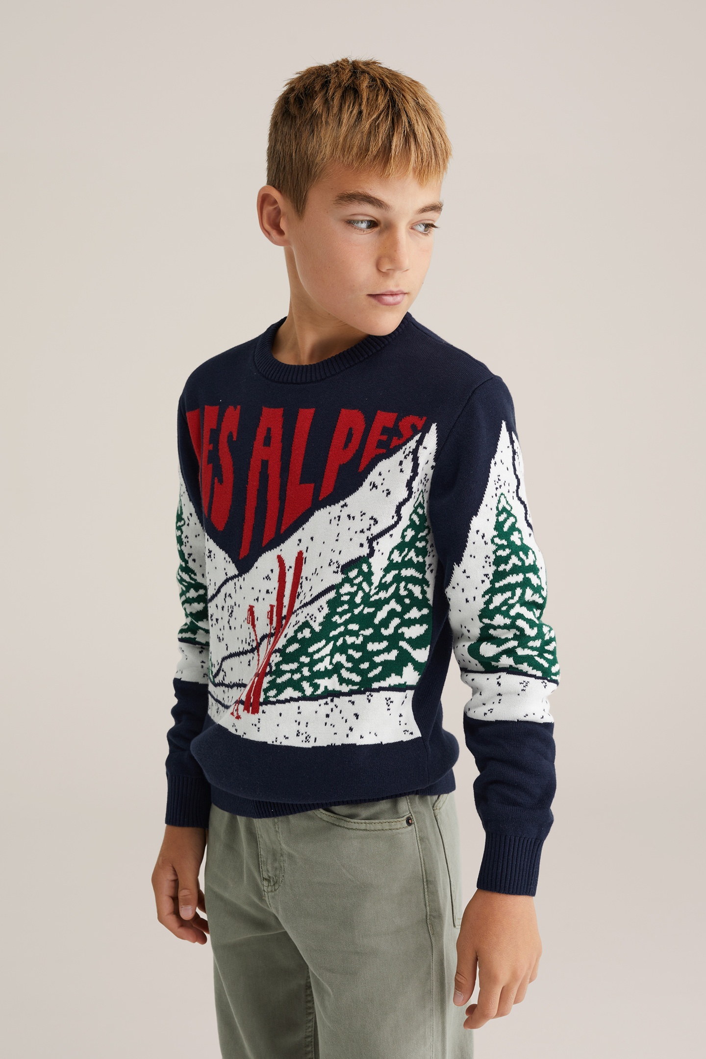 We Fashion Pullover Dark Blue Maat: 146/152 | Truien Outlet | Unisex | Groen