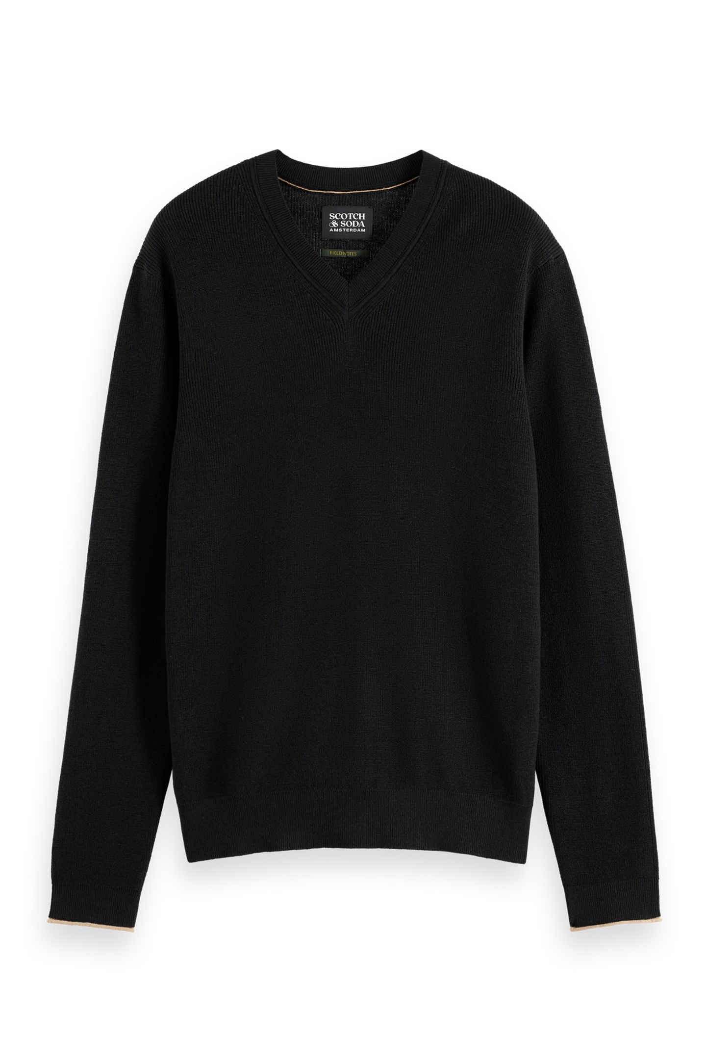 Scotch & Soda Regular-fit Cotton Linen V-neck Meteorite Maat: XXL | Sweaters Outlet | Heren | Zwart