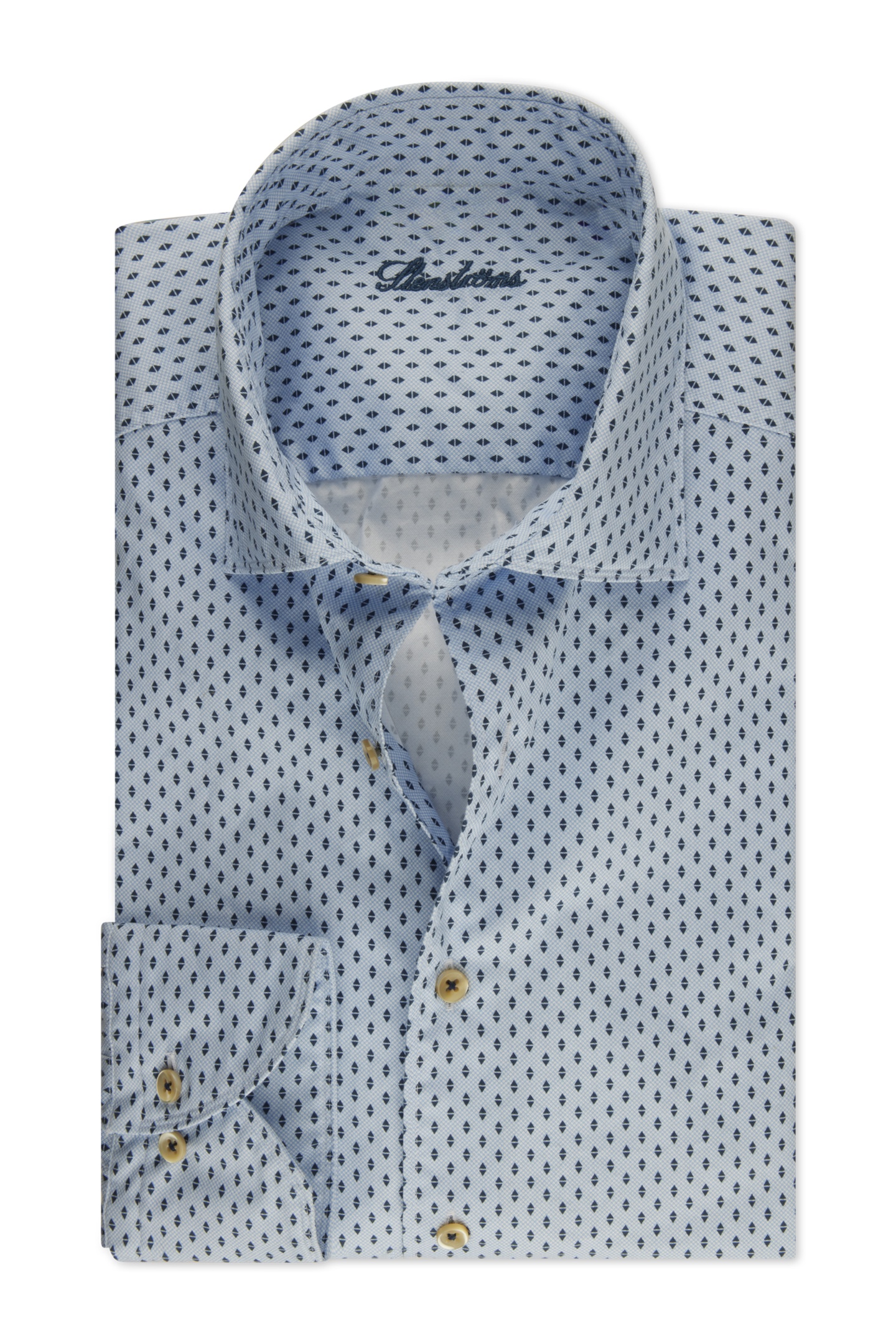 Stenströms Slimline/72, Rc Cuff, Sport Light Blue Pattern Maat: S | Zakelijke Overhemden Outlet | Heren | Blauw