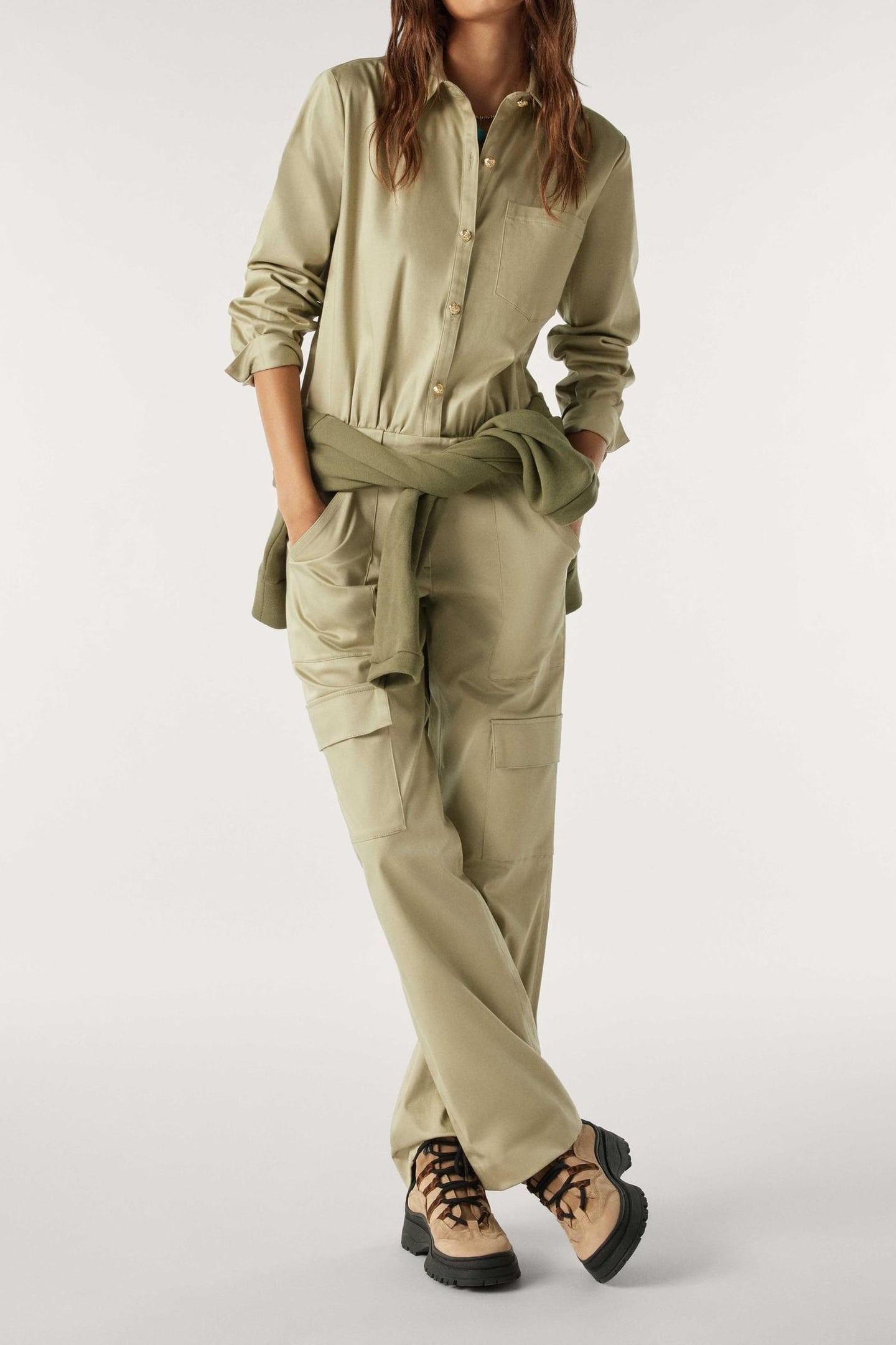 BA&SH Combinaison Austra Kaki Maat: 40 | Jumpsuits Outlet | Dames | Bruin