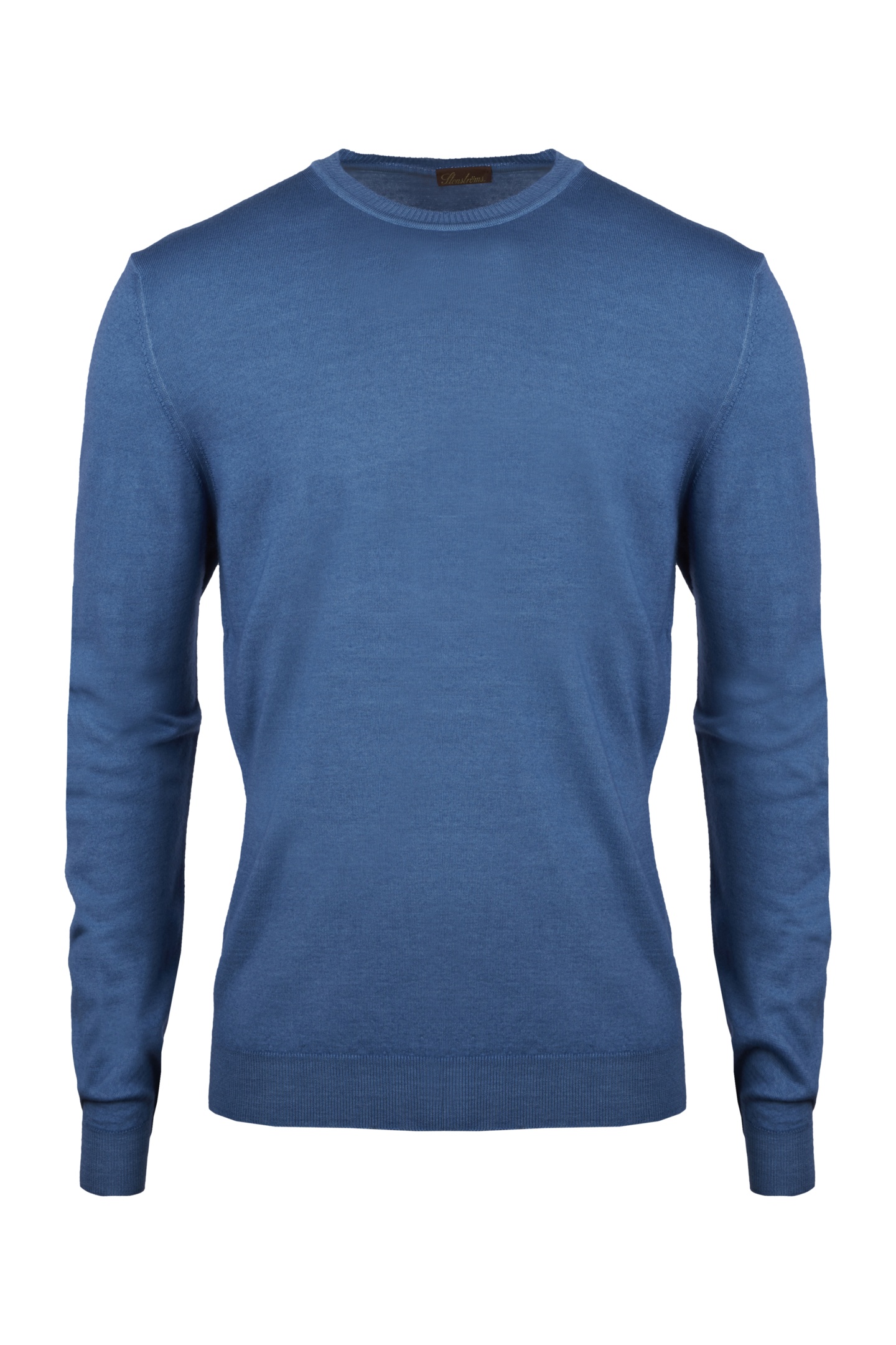 Stenströms Sweater Knitted Crew Neck Garment Dyed Merino Wool Blue Maat: XXL | Sweaters Outlet | Heren | Blauw