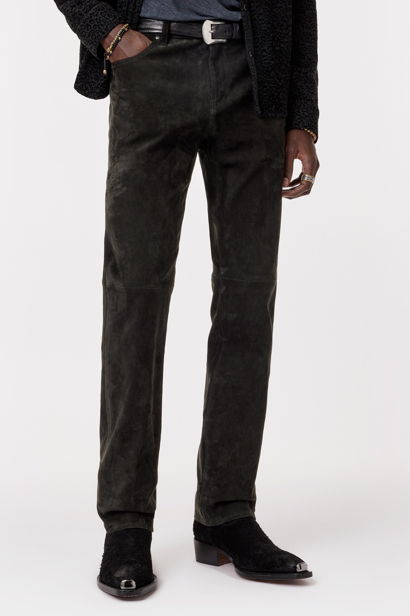 John Varvatos Eton Leather Pants - Regular Fit Leather Black Maat: W31 | Broeken Outlet | Heren | Zwart