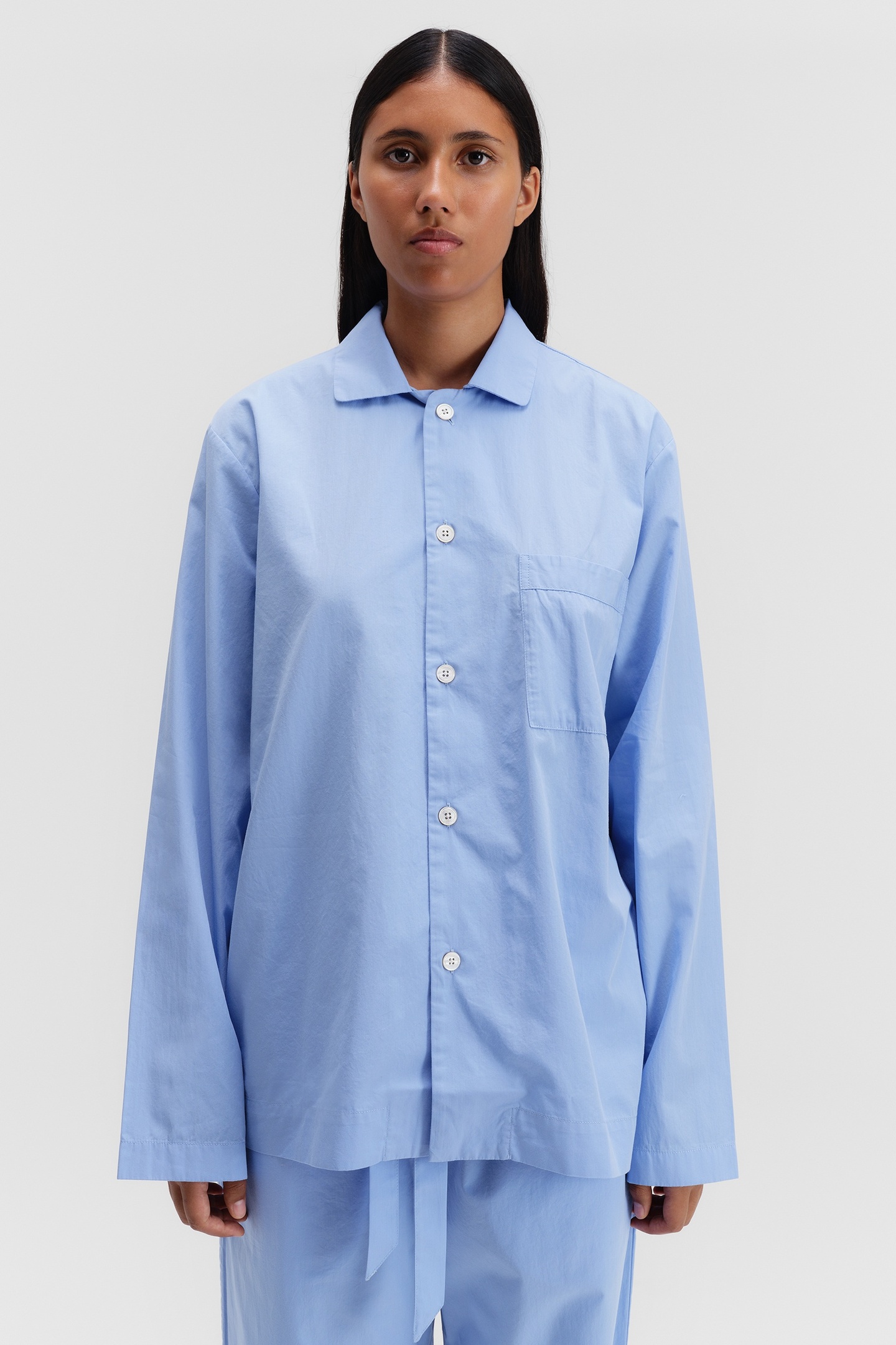 Tekla Unisex Poplin, Pyjamas Shirt Cornflower Blue Maat: S | Overhemden Outlet | Unisex | Blauw