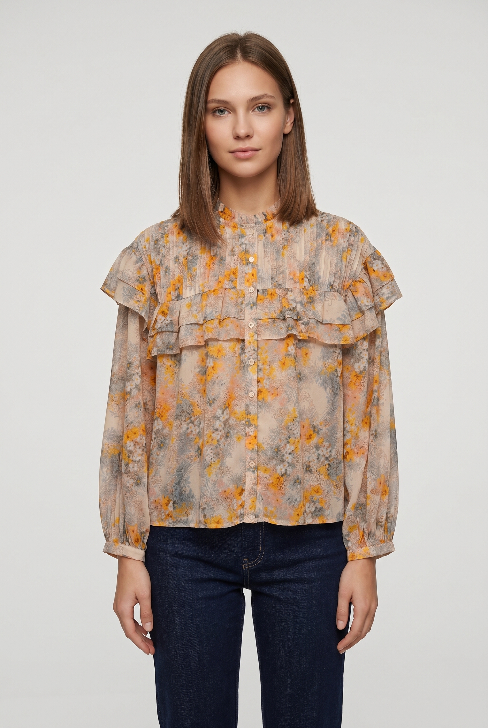 & Other Stories Alina Blouse Yellow Maat: S | Longsleeves Outlet | Dames | Grijs