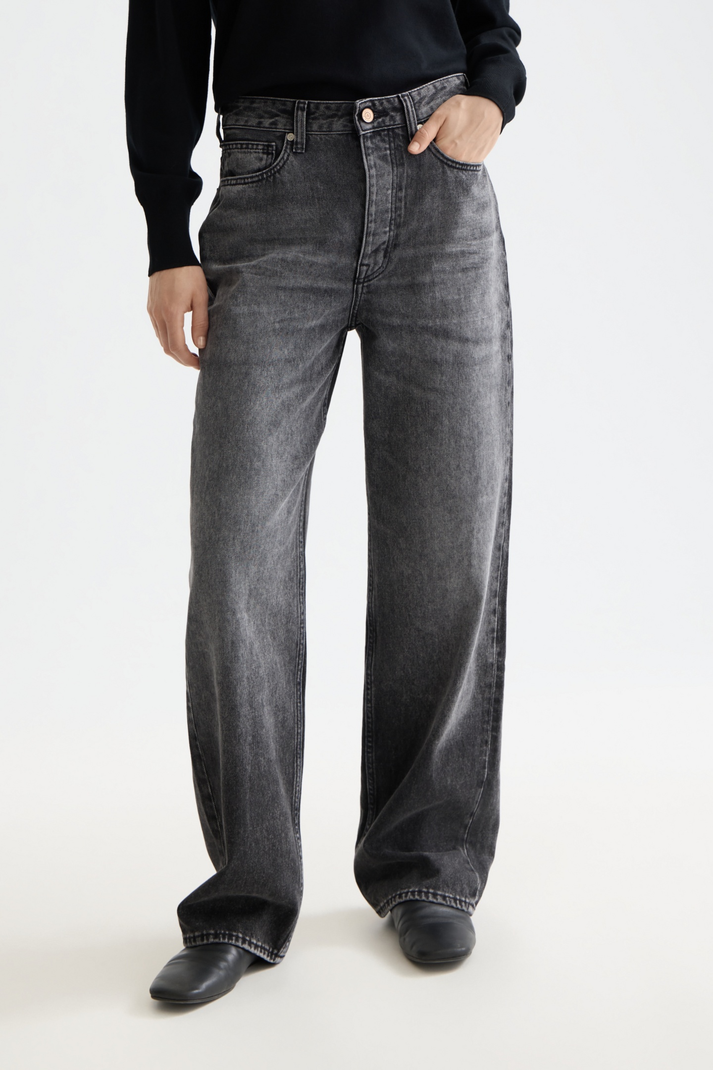 Scotch & Soda Ripple Straight Jeans — Absolute Black Maat: W27L34 | Wijde Broeken Outlet | Dames | Zwart