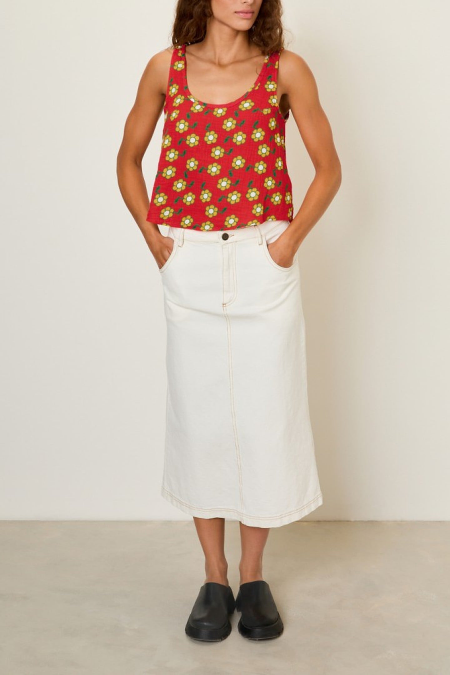 American Vintage Oyobay Top Flore Maat: S | Mouwloze Tops Outlet | Dames