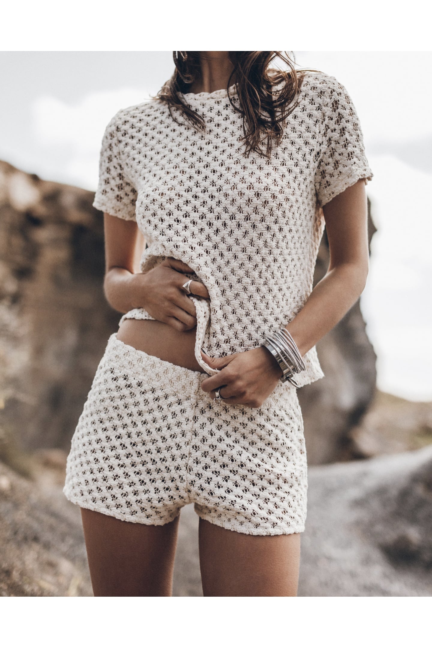 Mikuta The Ecru Crochet Shorts Maat: XS | Korte Broeken Outlet | Dames | Ecru