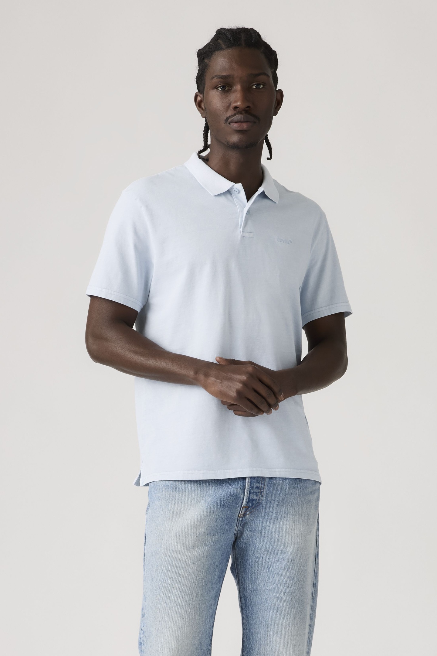 Levi's Authentic Polo Garment Dye Niagara Mist Maat: M | Poloshirts Outlet | Heren | Blauw