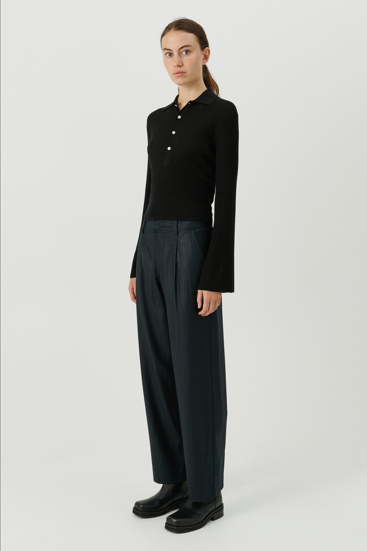 Soulland Kiki Jumper Polo Black Maat: XXS/XS | Longsleeves Outlet | Unisex | Zwart