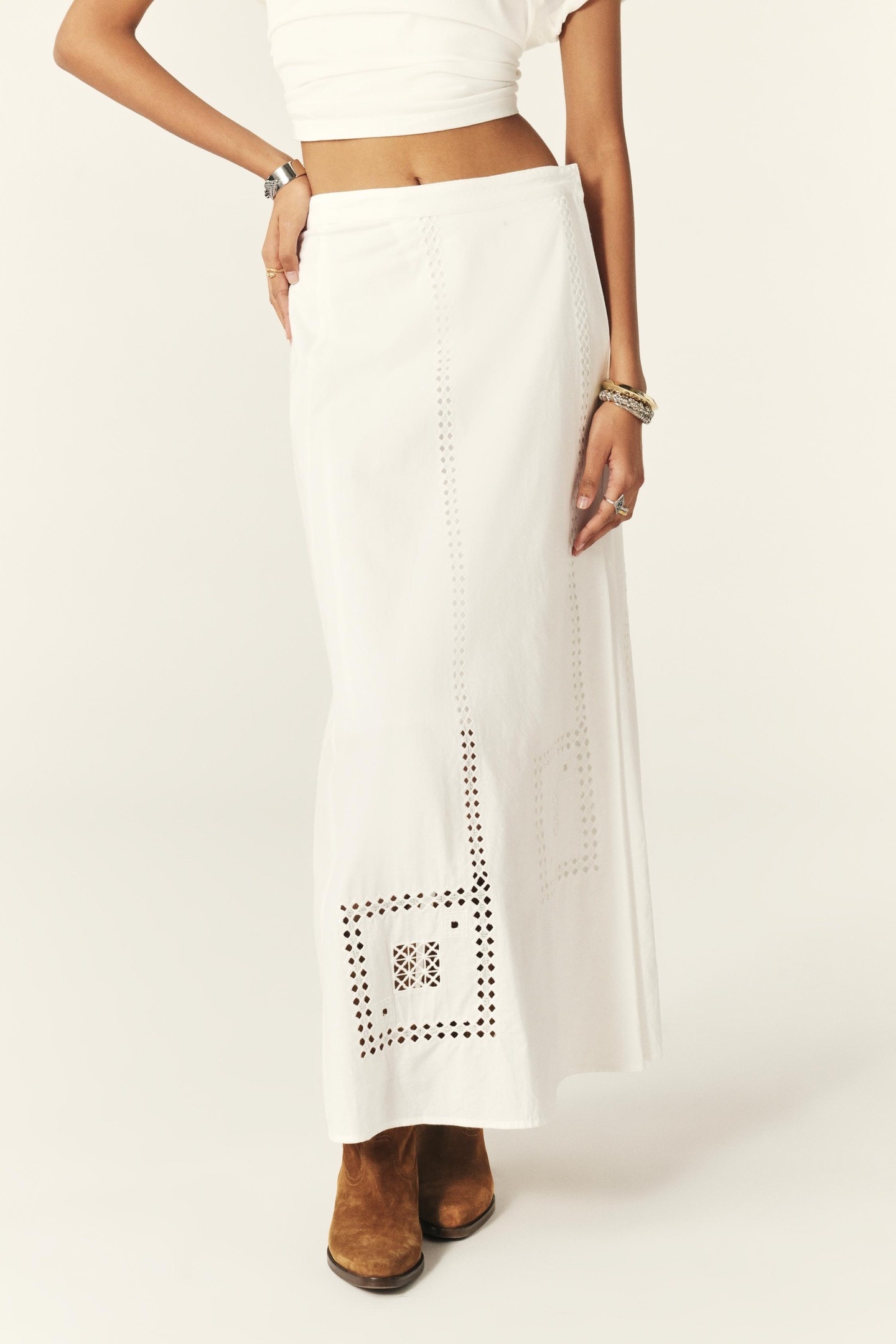 BA&SH Jupe Lermaid Blanc Maat: 38 | Maxi Rokken Outlet | Dames | Wit