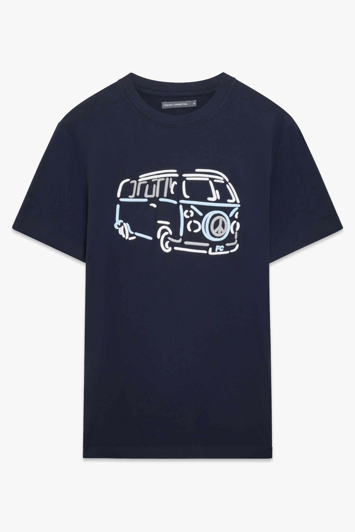 French Connection Camper 3 Colour Marine Maat: XL | T-shirts met Print Outlet | Heren | Blauw