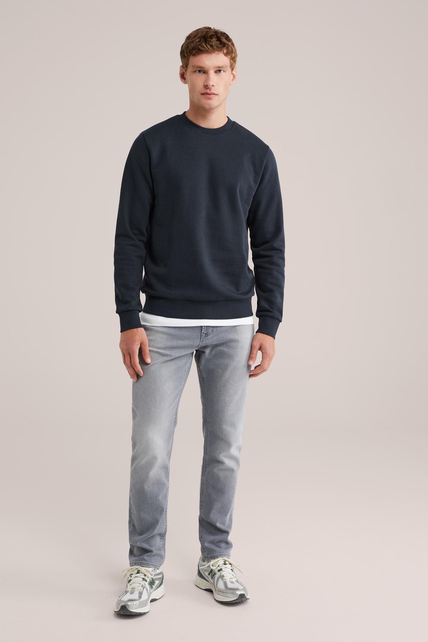 WE Fashion 5-pocket Mid Waist Light Grey Taglia: W28L30 | Jeans straight fit Outlet | Uomo | Grigio
