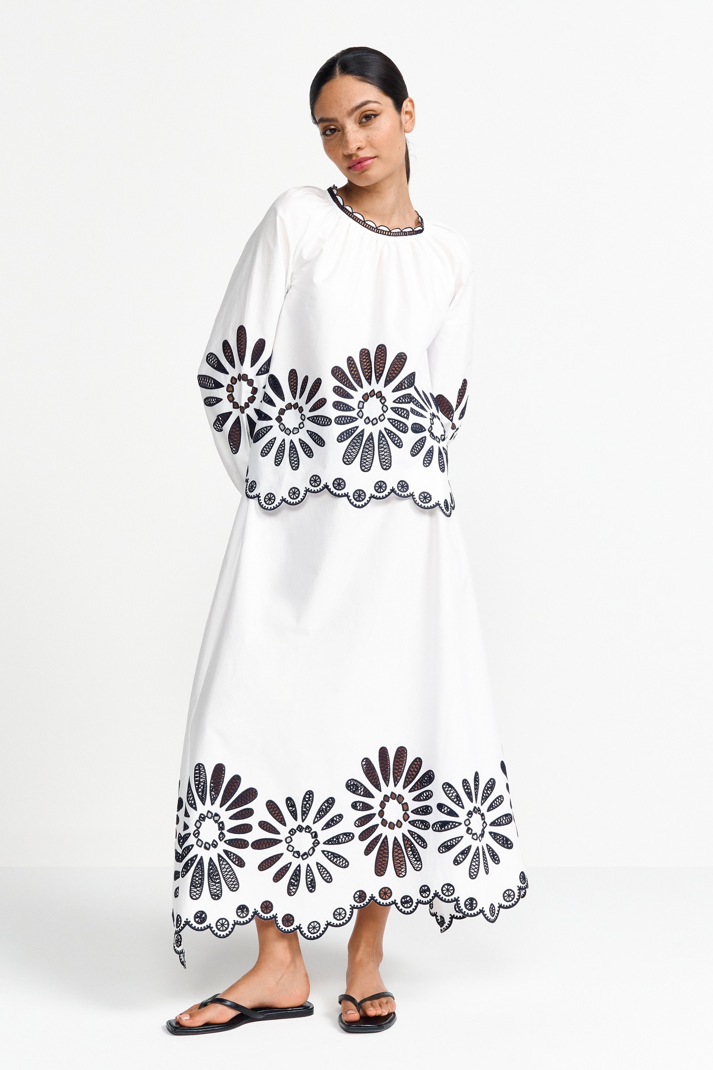 Rich & Royal Skirt With Embroidery White Maat: 42 | Maxi Rokken Outlet | Dames | Blauw
