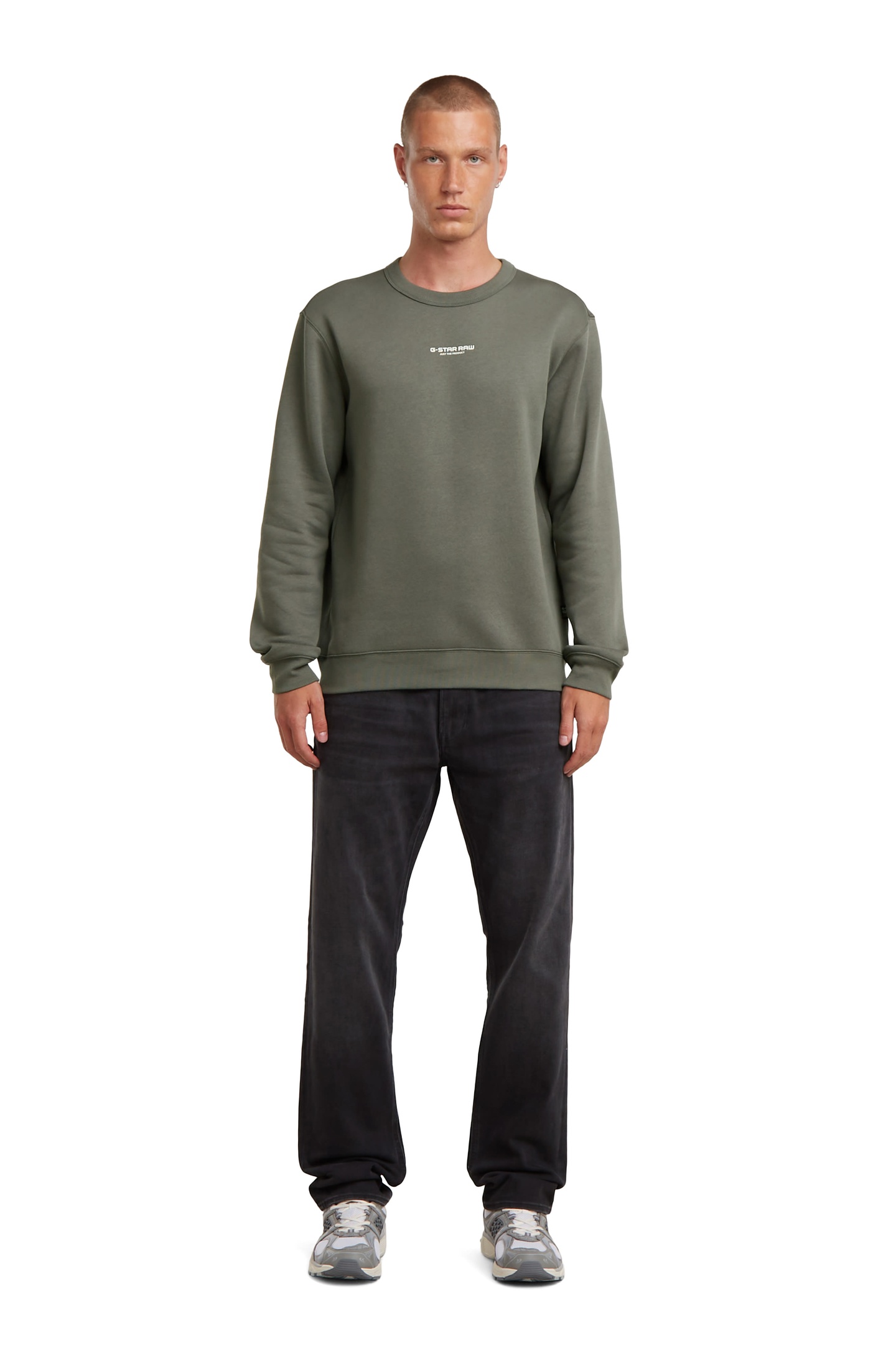 G-Star Center Chest Logo Sweater Grey Maat: S | Sweaters Outlet | Heren | Grijs