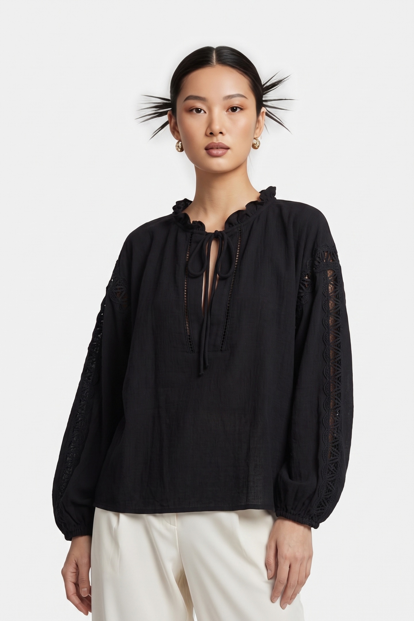 IRO Paris Ganitte Top Black Maat: 36 | Longsleeves Outlet | Dames | Zwart