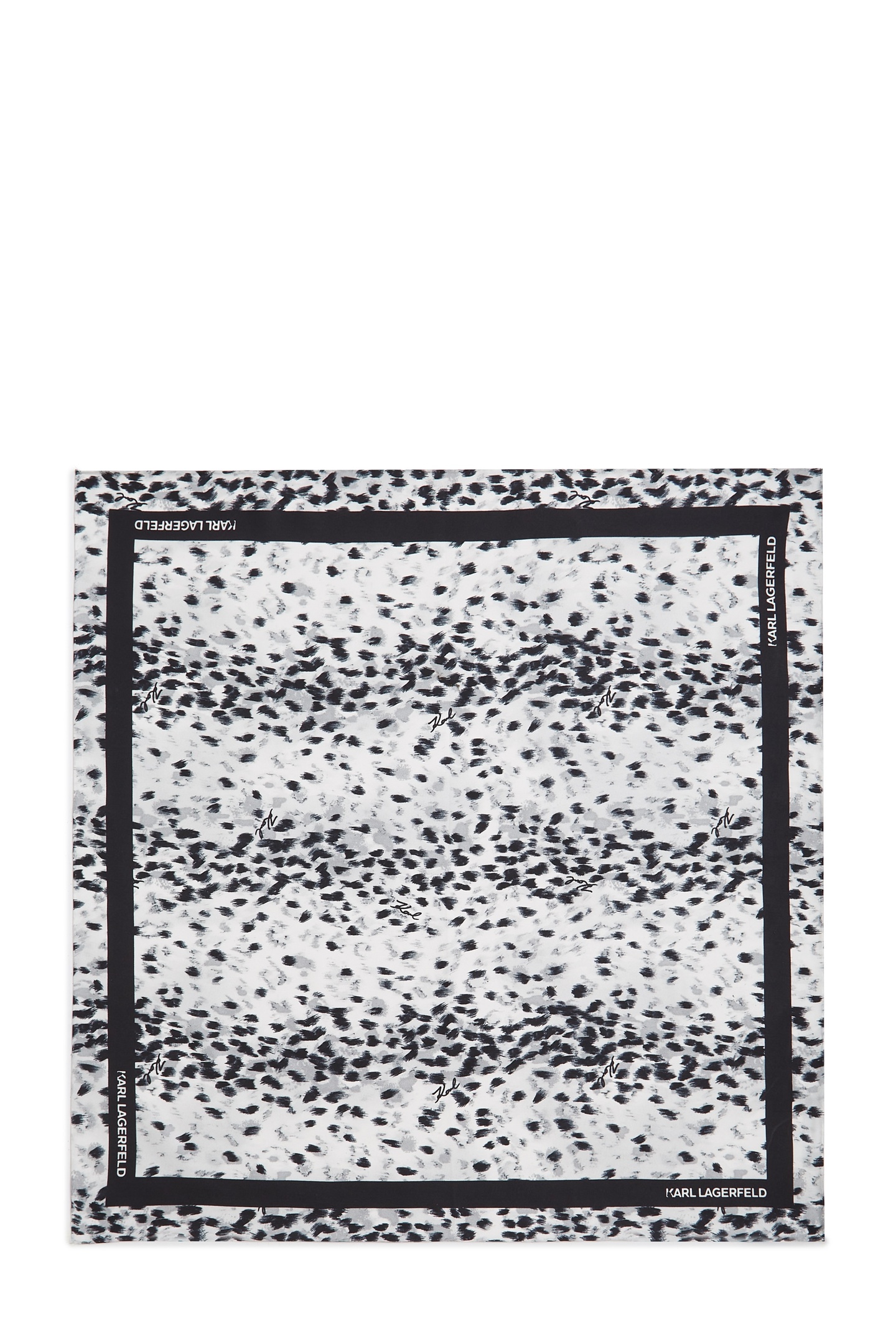 Karl Lagerfeld K/signature Leopard Silk Scarf Aop Karl Snow Leopard Maat: OS | Sjaals Outlet | Dames | Zwart