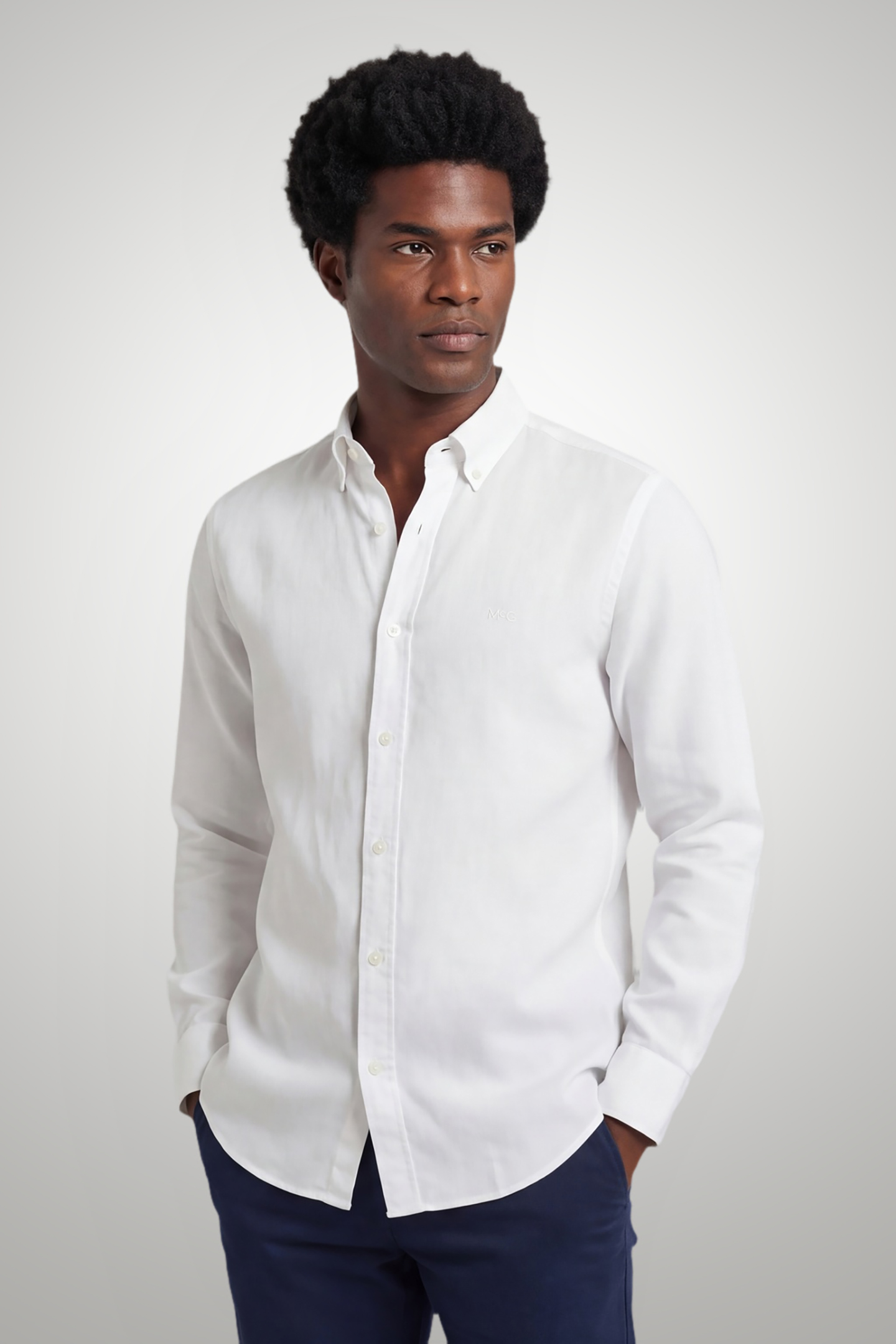 McGregor Cotton/linnen Shirt White Maat: M | Casual Overhemden Outlet | Heren | Wit