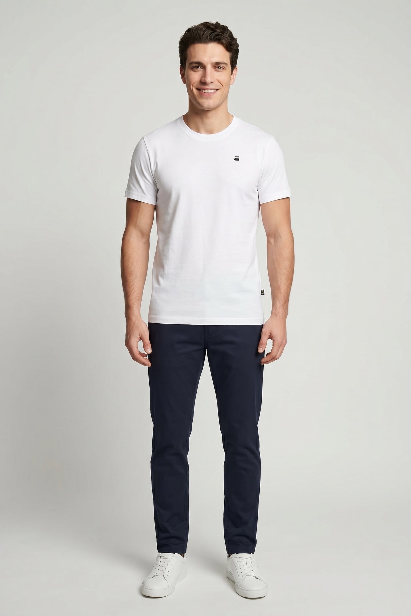 G-Star Chest Logo Slim R T S/s Natural Maat: XS | Basic T-Shirts Outlet | Heren | Wit