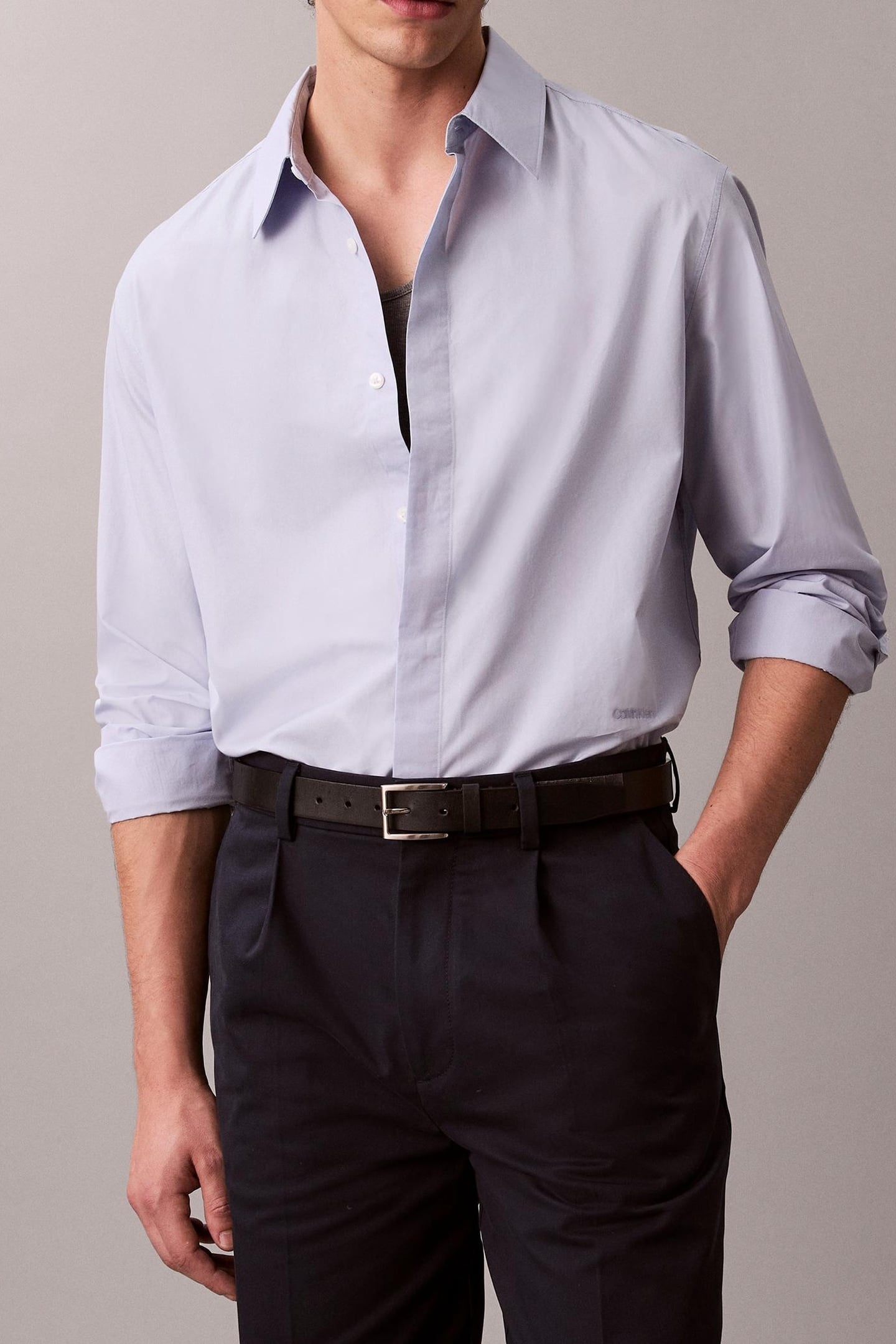 Calvin Klein Ls Solid Crisp Shirt Casual Blue Taglia: S | Camicie Business Outlet | Uomo | Blu