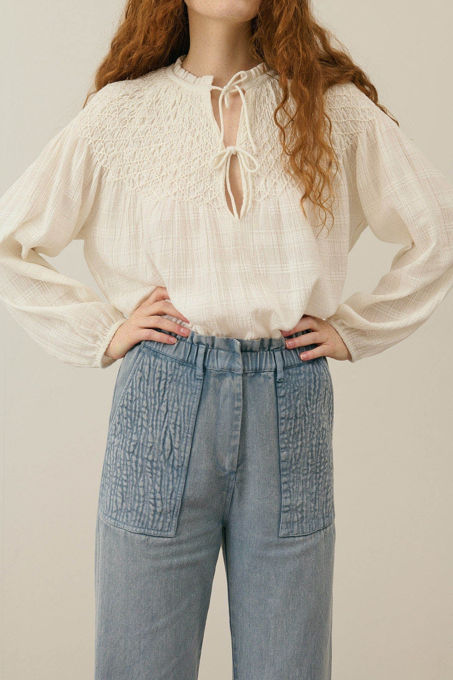 Louise Misha Blouse Nicoletta Snow Ostuni Checks Maat: 34 | Longsleeves Outlet | Dames | Wit