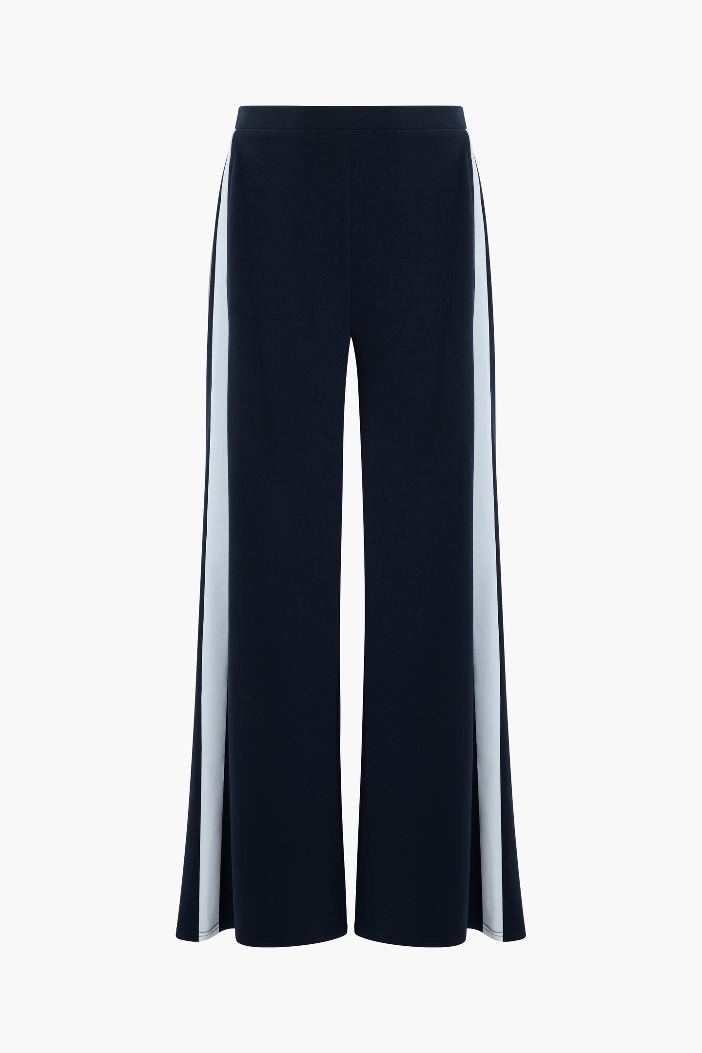 French Connection Crepe Wide Leg Stripe Navy/summer Wht Maat: XL | Wijde Broeken Outlet | Dames | Blauw